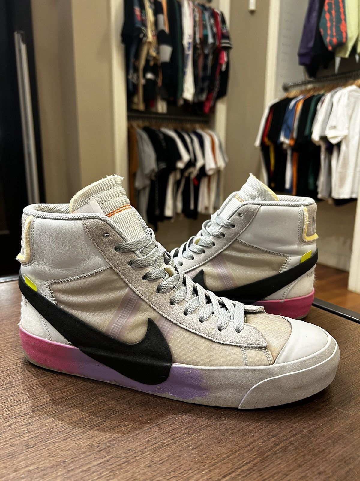 Nike × Off-White Nike Blazer Mid Off-White Wolf Grey Serena Queen Size US 9 / EU 42 - 2 Thumbnail