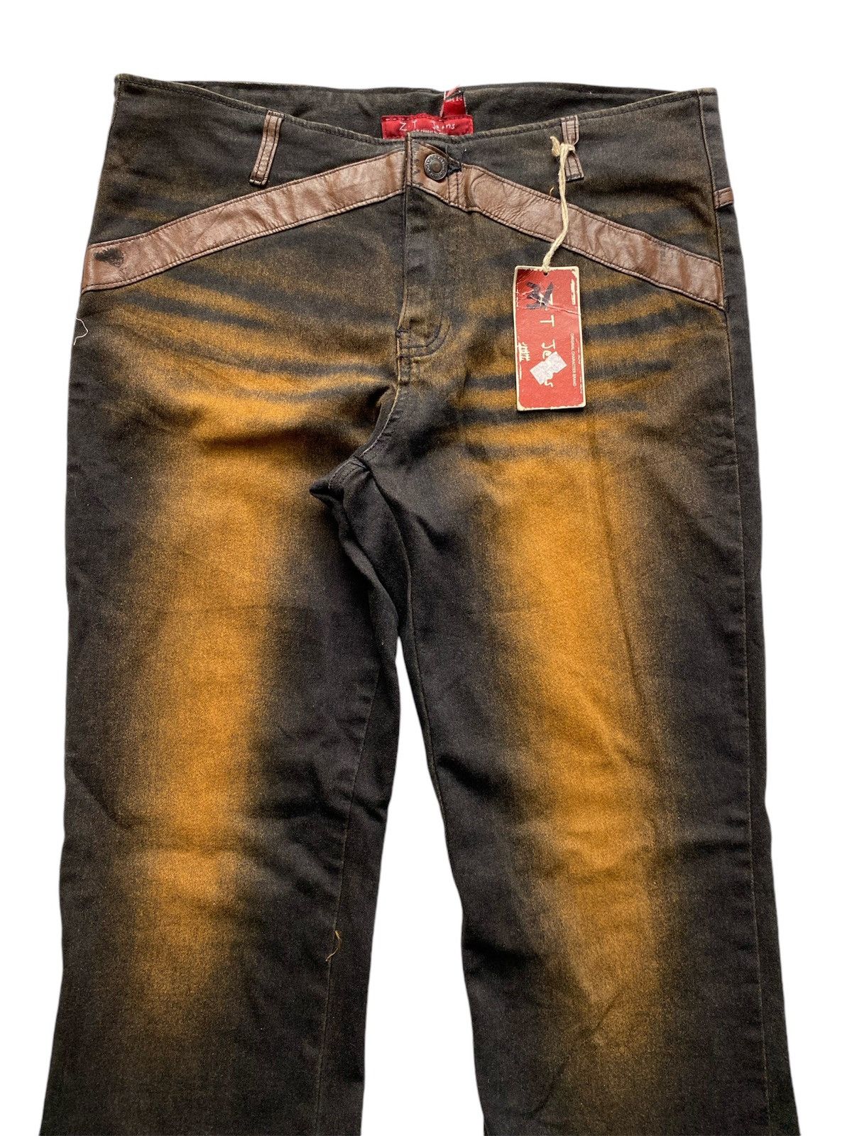 If Six Was Nine × Japanese Brand × Le Grande Bleu (L.G.B.) Zero Time jeans flared waxed streetch pants lgb style Size US 33 - 5 Thumbnail