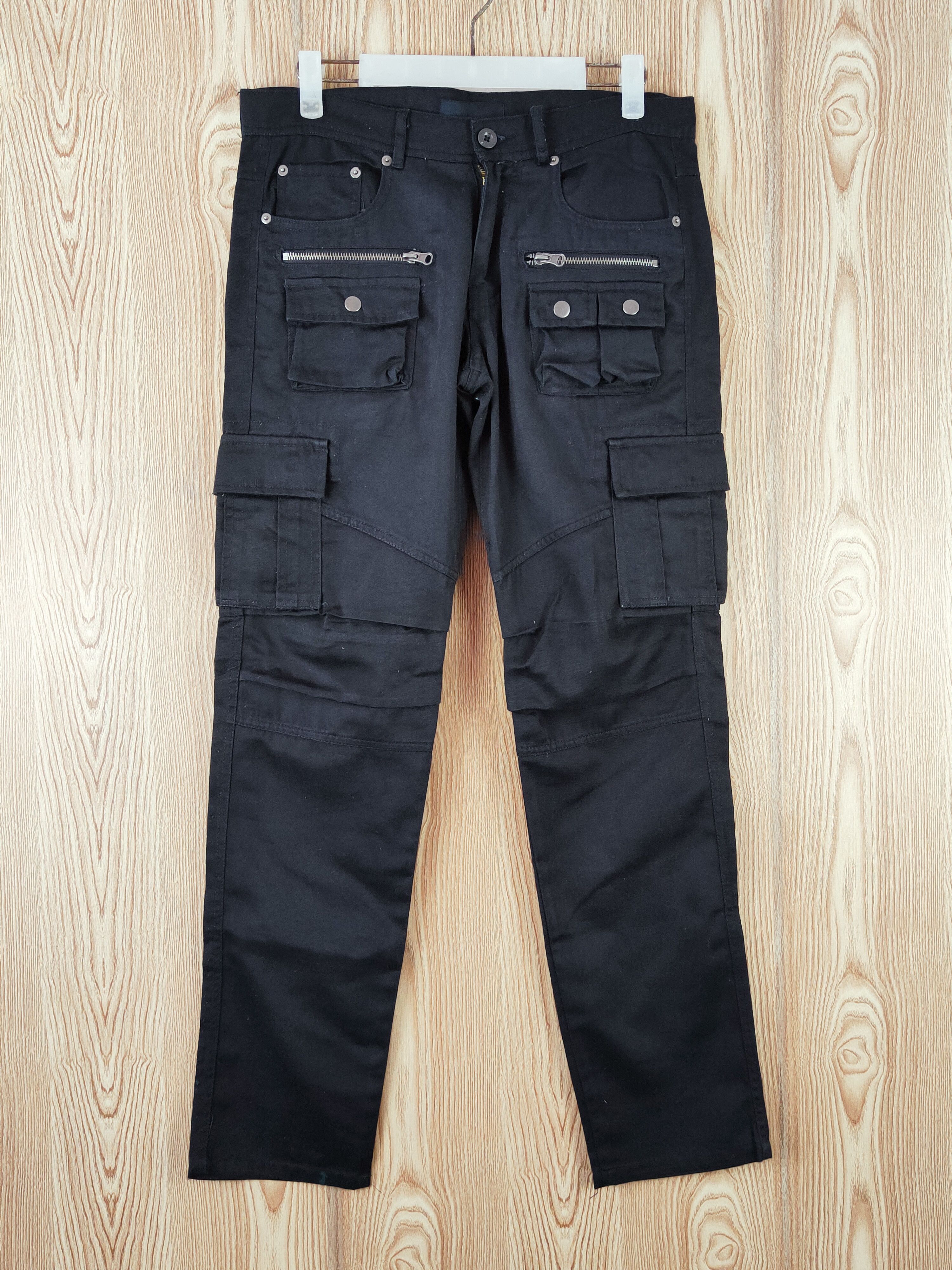 Japanese Brand D Sparlele Black Multipocket Tactical Cargo Pants #W905 Size US 31 - 1 Thumbnail