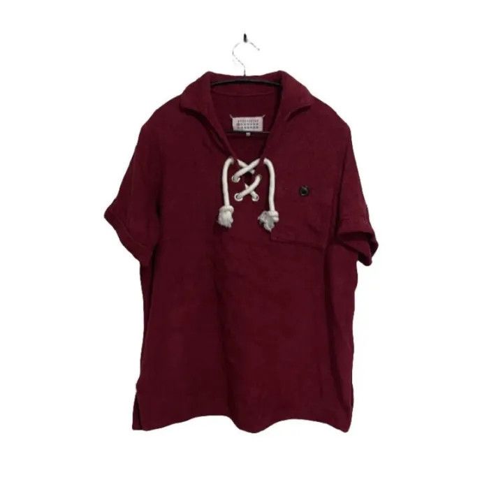 Maison Margiela Maison Margiela Red Hooded Short Sleeve Sweatshirt 0079 Size US M / EU 48-50 / 2 - 1 Thumbnail