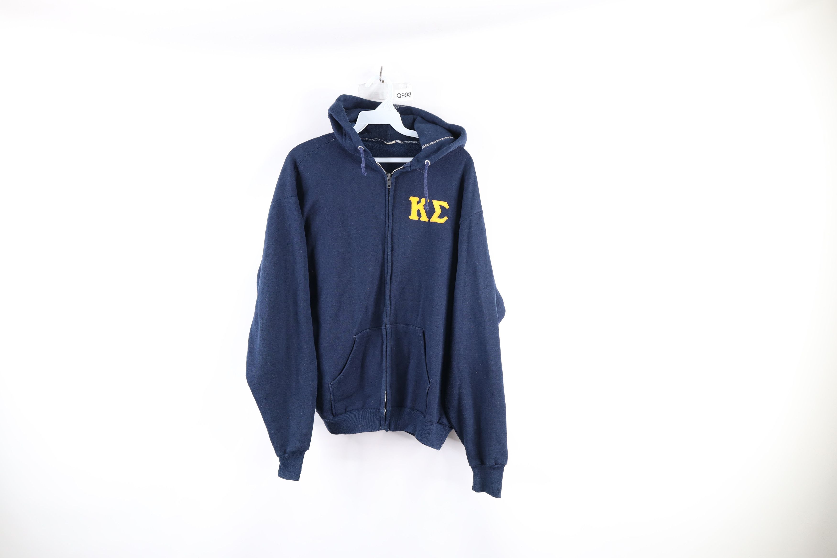 Vintage Vintage 70s Epsilon Fraternity Full Zip Hoodie Blue USA Size US M / EU 48-50 / 2 - 1 Thumbnail