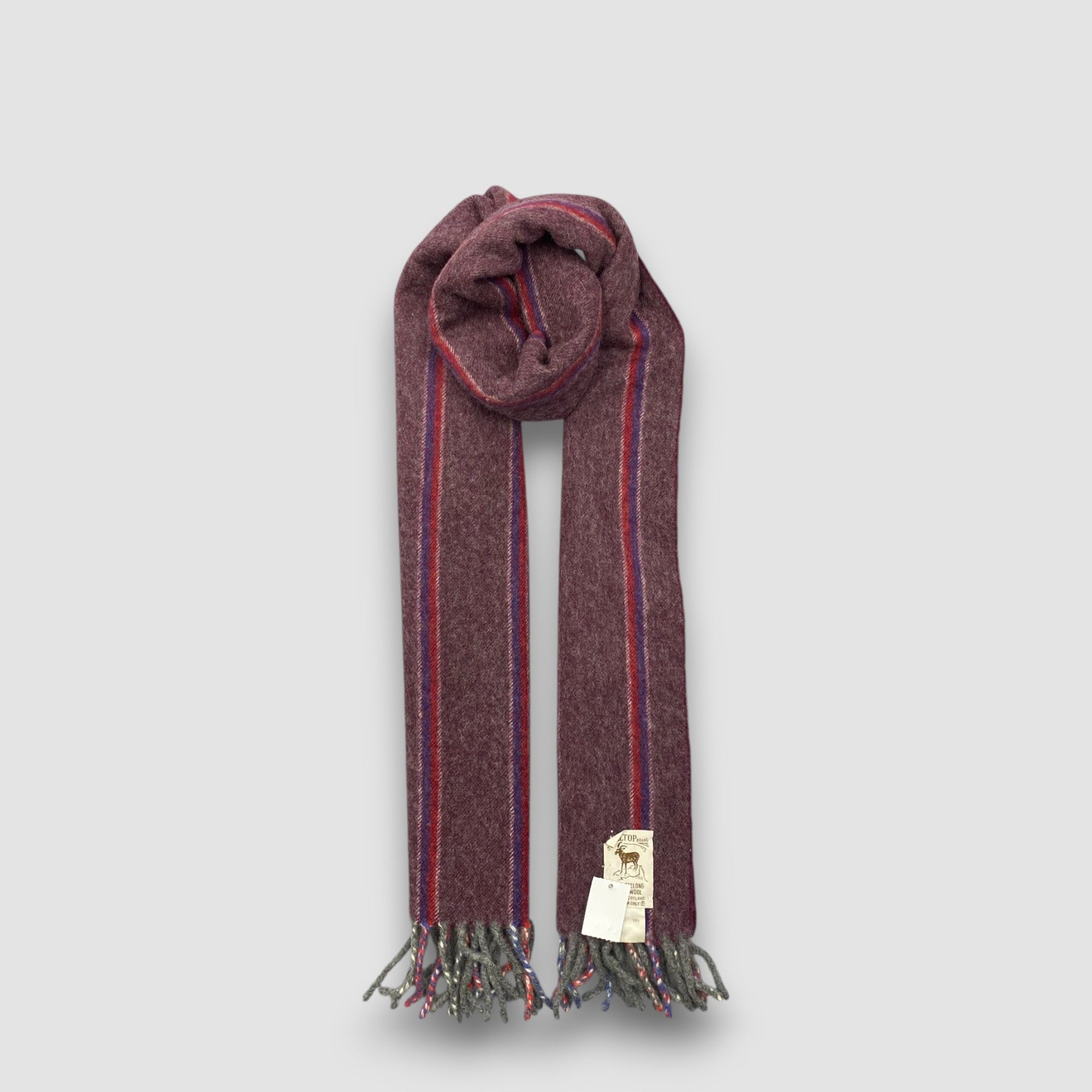 Japanese Brand Vintage Hilltop Scarf Muffler Wool Winter Fringe Scarves Size ONE SIZE - 1 Thumbnail