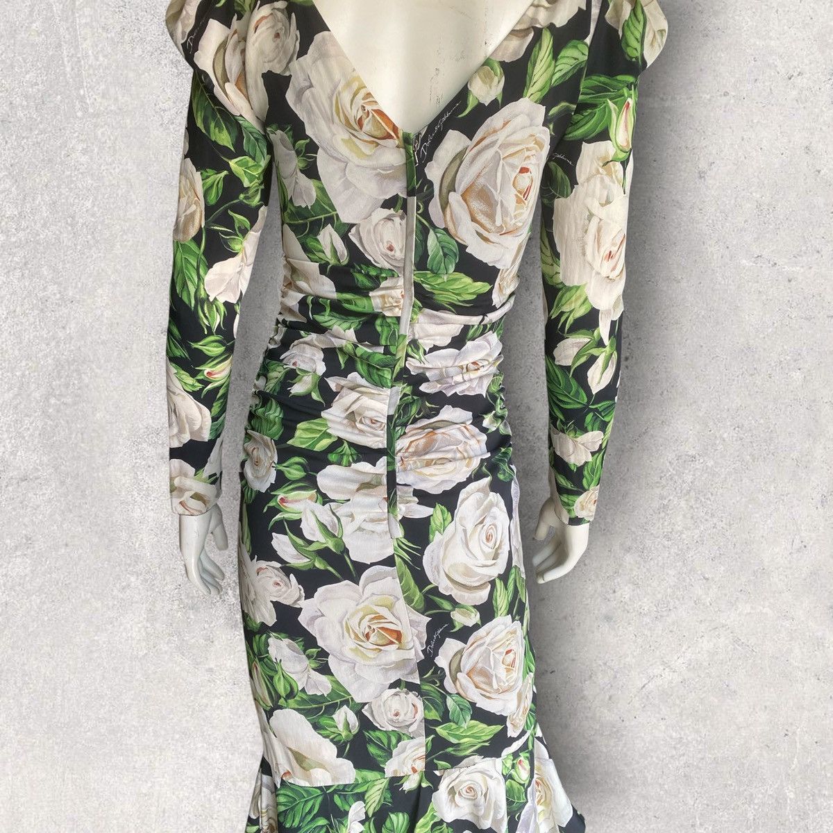 Dolce & Gabbana Fall19 Floral Print Sweat heart Neck Dress Size XS / US 0-2 / IT 36-38 - 7 Thumbnail