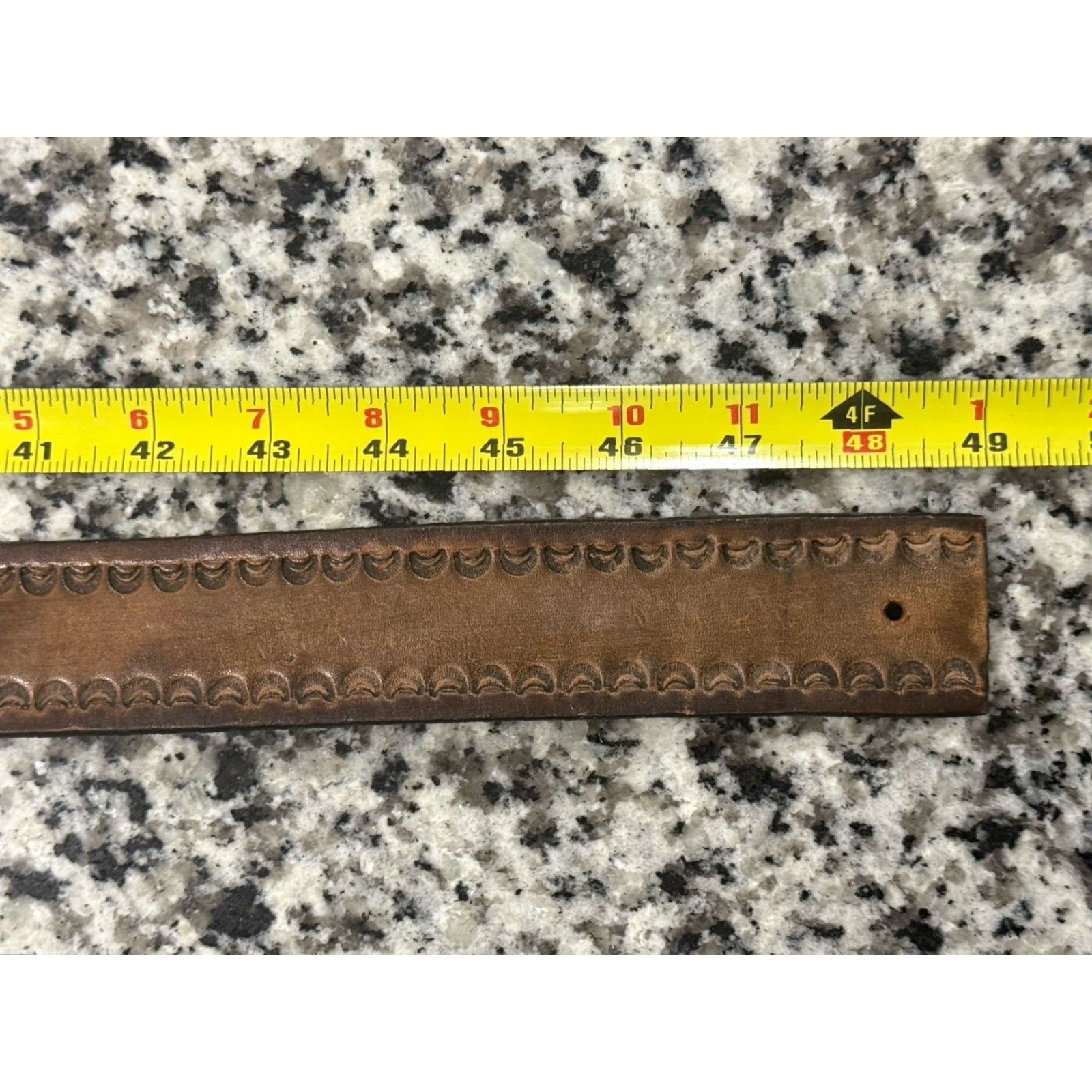 Vintage VINTAGE 70s Leather Belt Unisex Brown Brass Aquarius Buckle Casual Accessories Size ONE SIZE - 4 Thumbnail