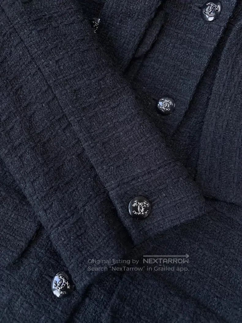 Chanel Chanel 21C black tweed tie four-pocket single-breasted jac Size M / US 6-8 / IT 42-44 - 4 Thumbnail