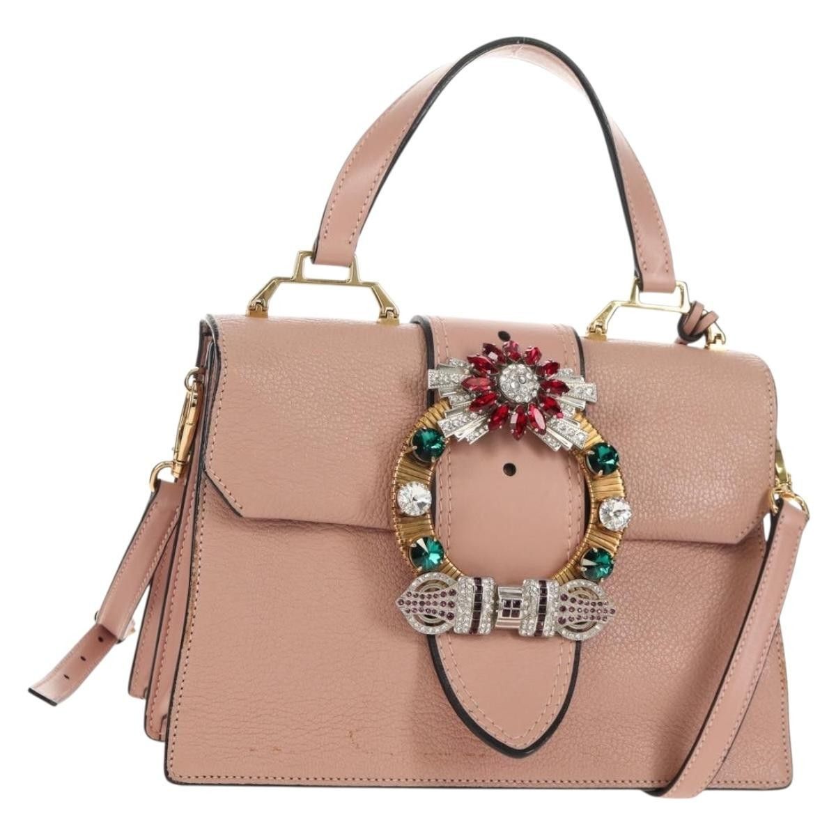 Miu Miu Miu Miu Madras Crystal Buckle Leather Size ONE SIZE - 1 Thumbnail