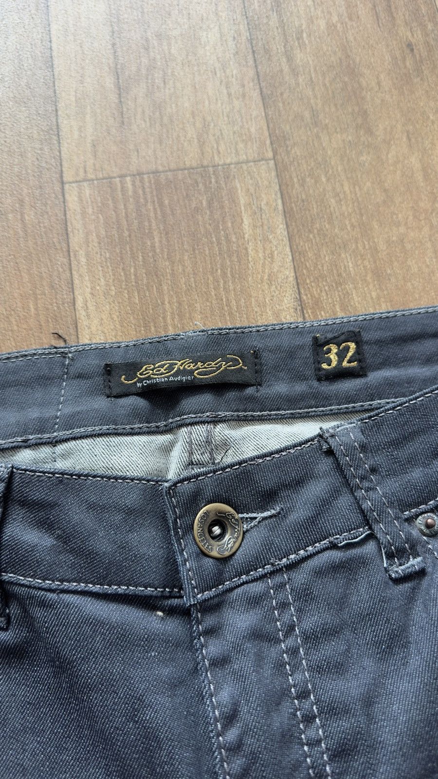 Ed Hardy Ed Hardy by Christian Audigier Tattoo Skull Denim Jeans W32 Size 32" / US 10 / IT 46 - 4 Thumbnail