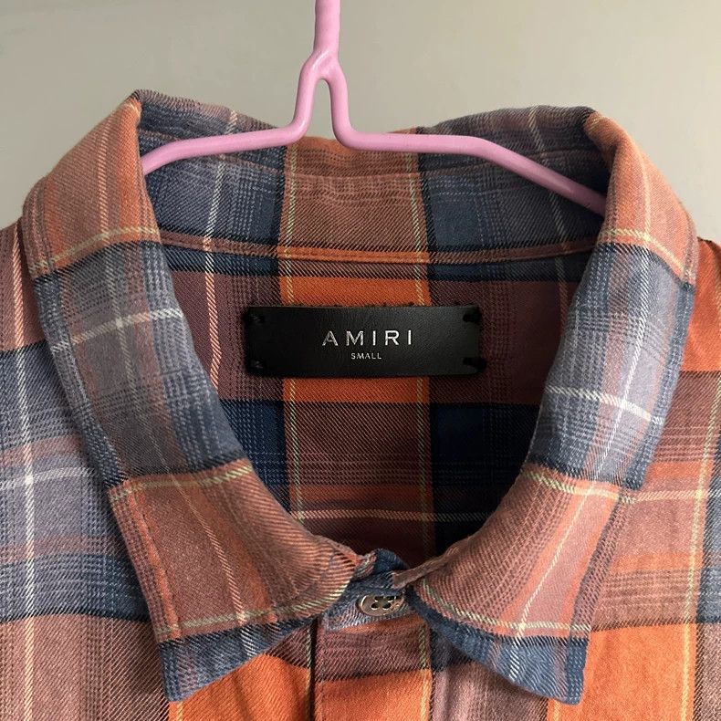 Amiri Amiri Yellow plaid gradient shirt 2501-Nextarrow Size US S / EU 44-46 / 1 - 2 Thumbnail