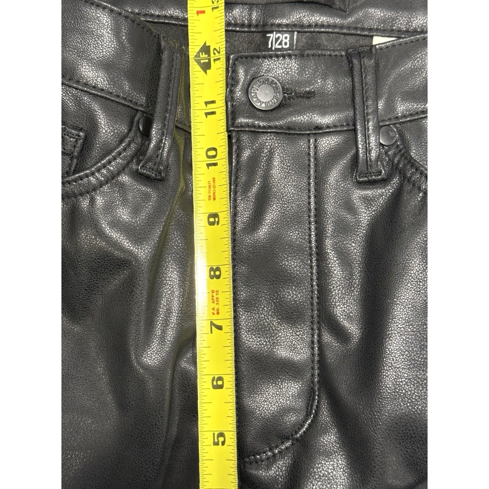 Vintage Judy Blue Faux Leather Bootcut Pants Women Regular 30x32 Black High Rise 7/28 Zip 30 32 Size 30" / US 8 / IT 44 - 5 Thumbnail