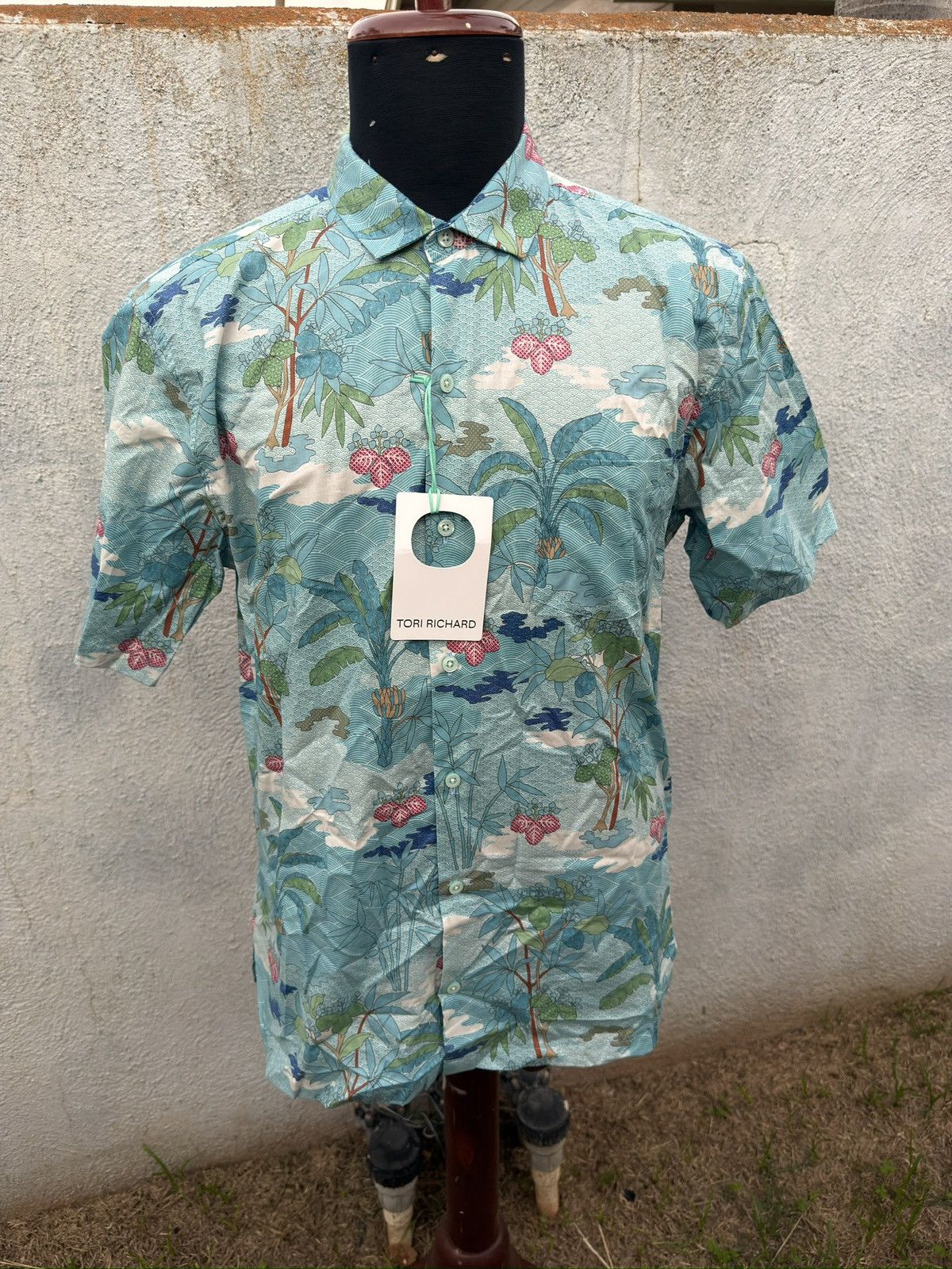 Tori Richard New Tori Richard Hawaiian Print Green Full Button Men's Med Size US M / EU 48-50 / 2 - 1 Thumbnail