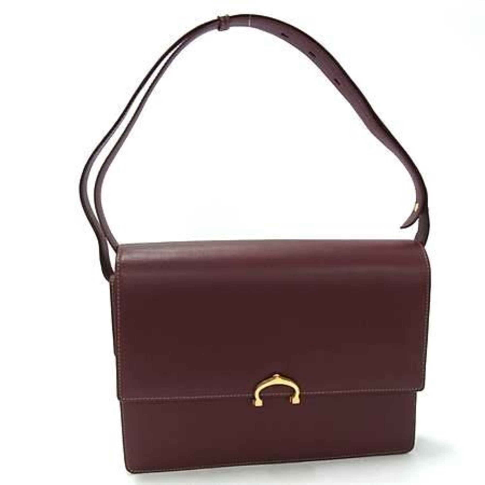 Cartier Must Line Shoulder Bag in Bordeaux Leather for Women