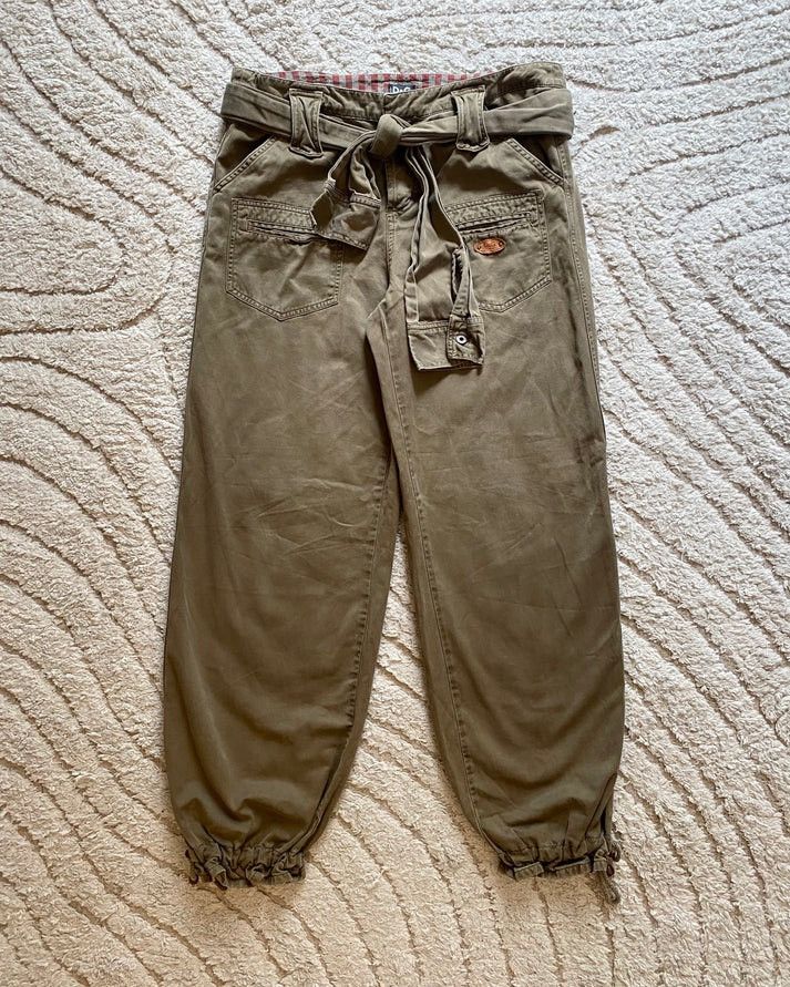 image of Dolce Gabbana 2004 Dolce & Gabbana Sleeve Belt Pants (M) in Kaki, Men's (Size 31)