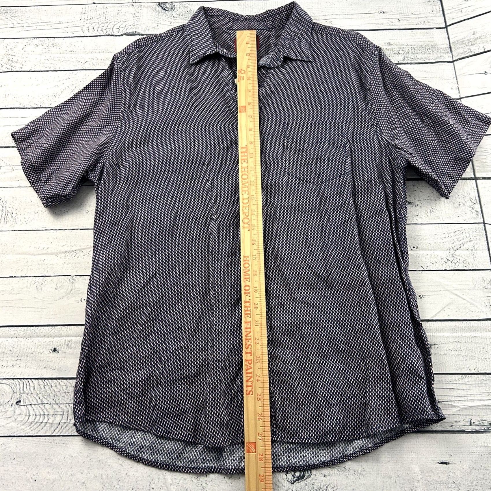 UNTUCKit UNTUCKit Shirt Short Sleeve 100% Linen Button Front Pocket Men's Large Blue Size US L / EU 52-54 / 3 - 4 Thumbnail