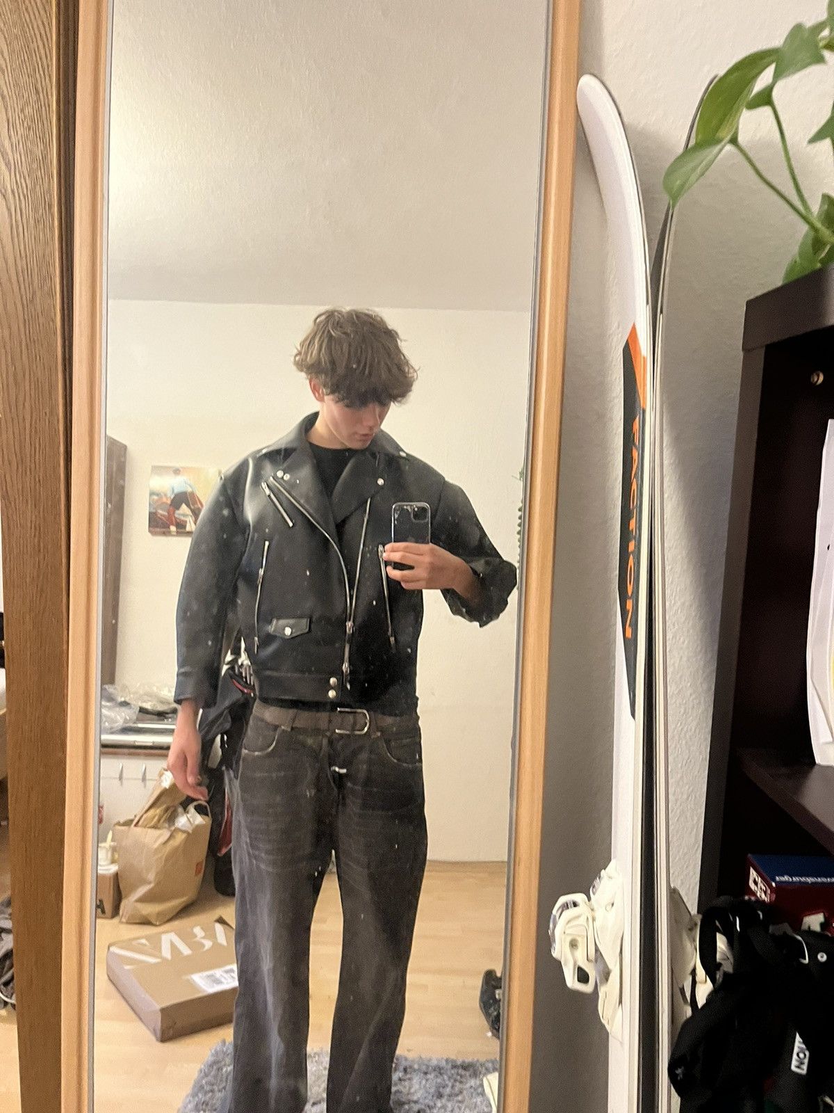 Comme des Garcons × Noir Kei Ninomiya COMME DES GARCONS X NOIR KEI NINOMIYA BOMBER LEATHER JACKET Size US S / EU 44-46 / 1 - 2 Thumbnail