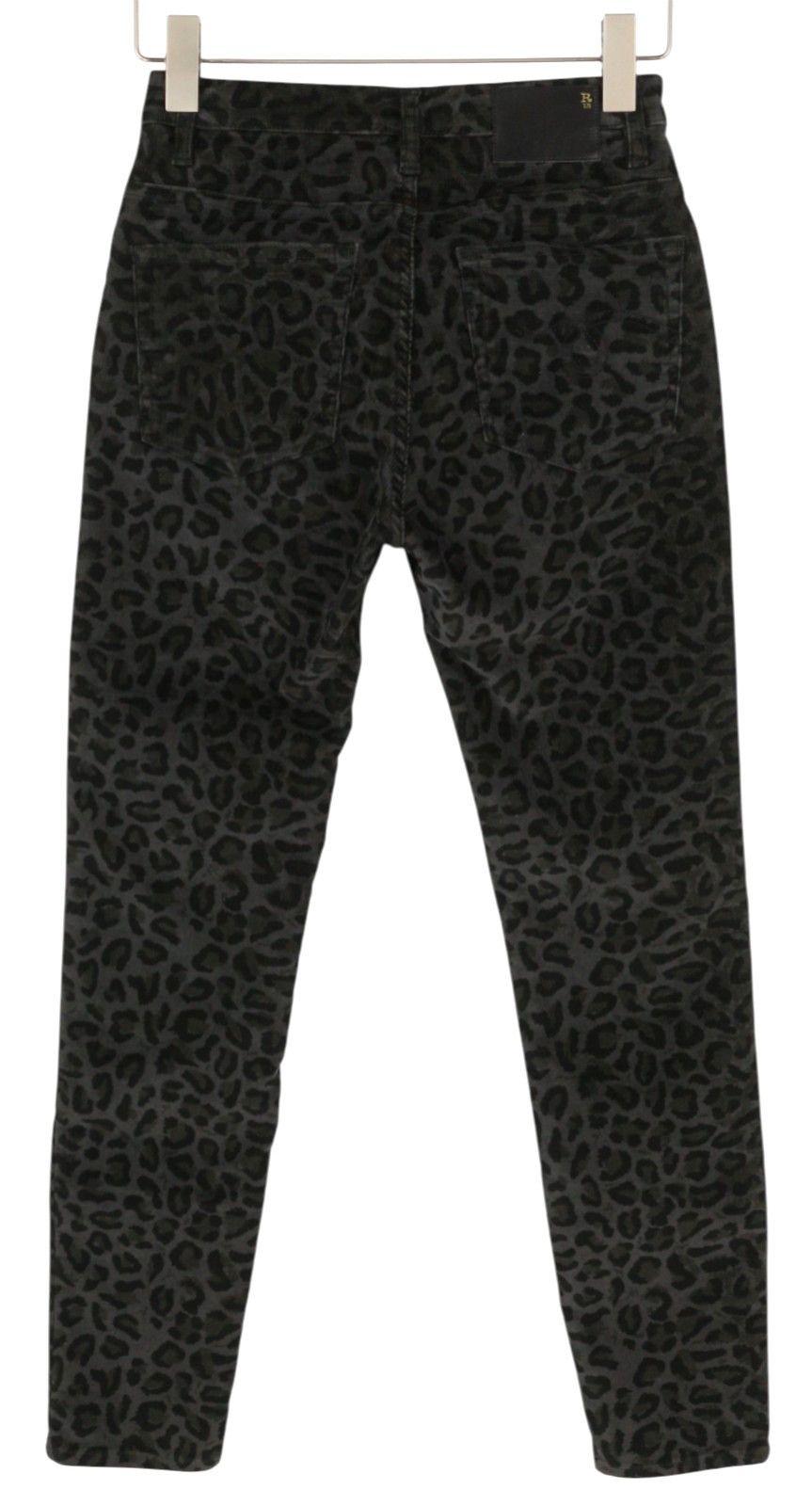 R13 HIGH RISE SKINNY 27 Leopard Corduroy Grey Trousers 85837 Size 27" / US 4 / IT 40 - 4 Thumbnail
