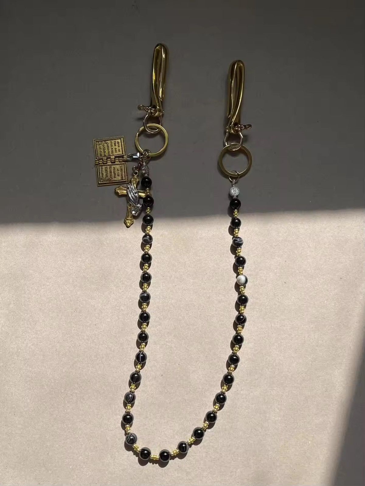 Jewelry Black Beads Cross Pant Chain Size ONE SIZE - 5 Thumbnail