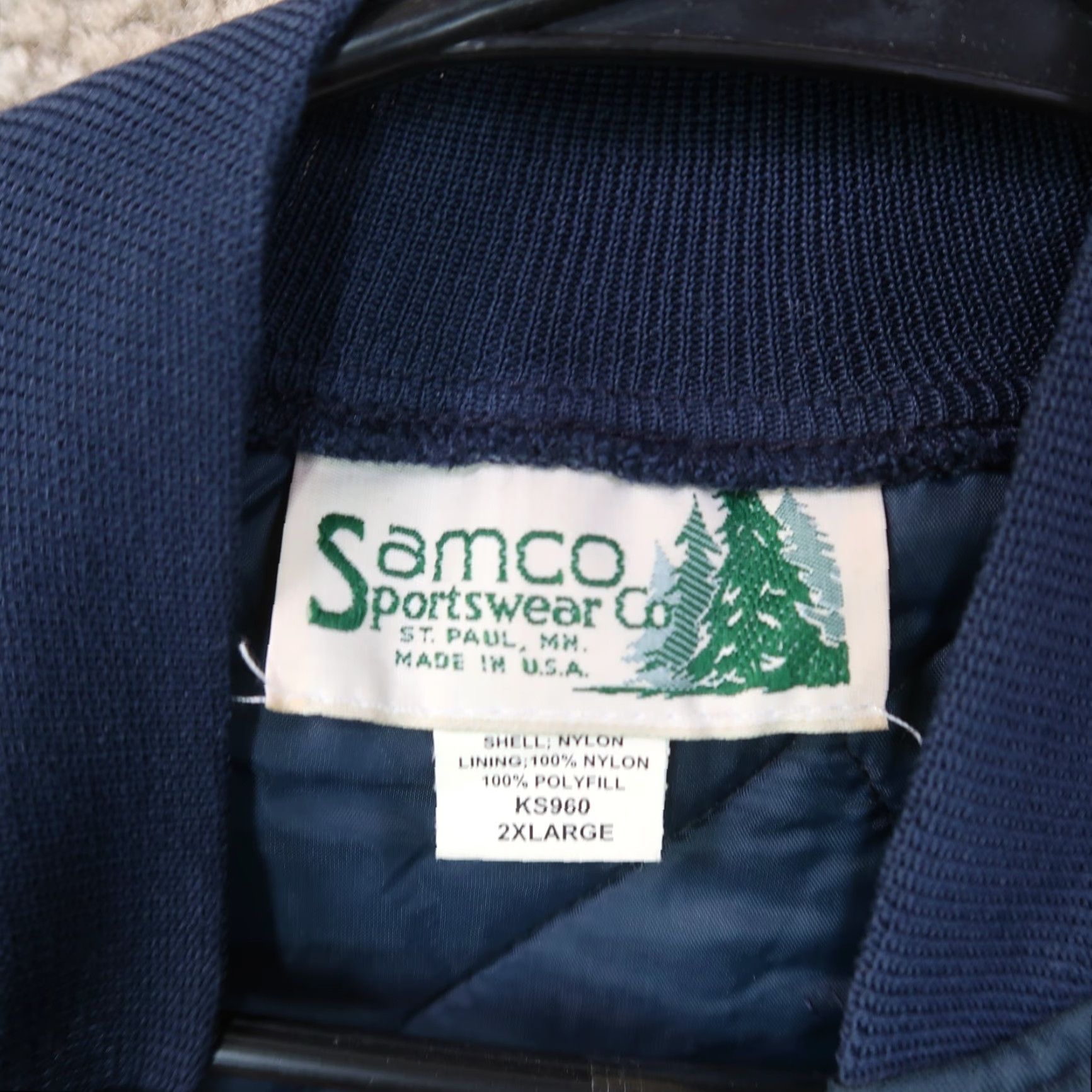 Vintage VINTAGE Samco Bomber Jacket Short Quilted Nylon 2XL Blue USA Men’s 80s 90s Classic Size US XXL / EU 58 / 5 - 3 Thumbnail