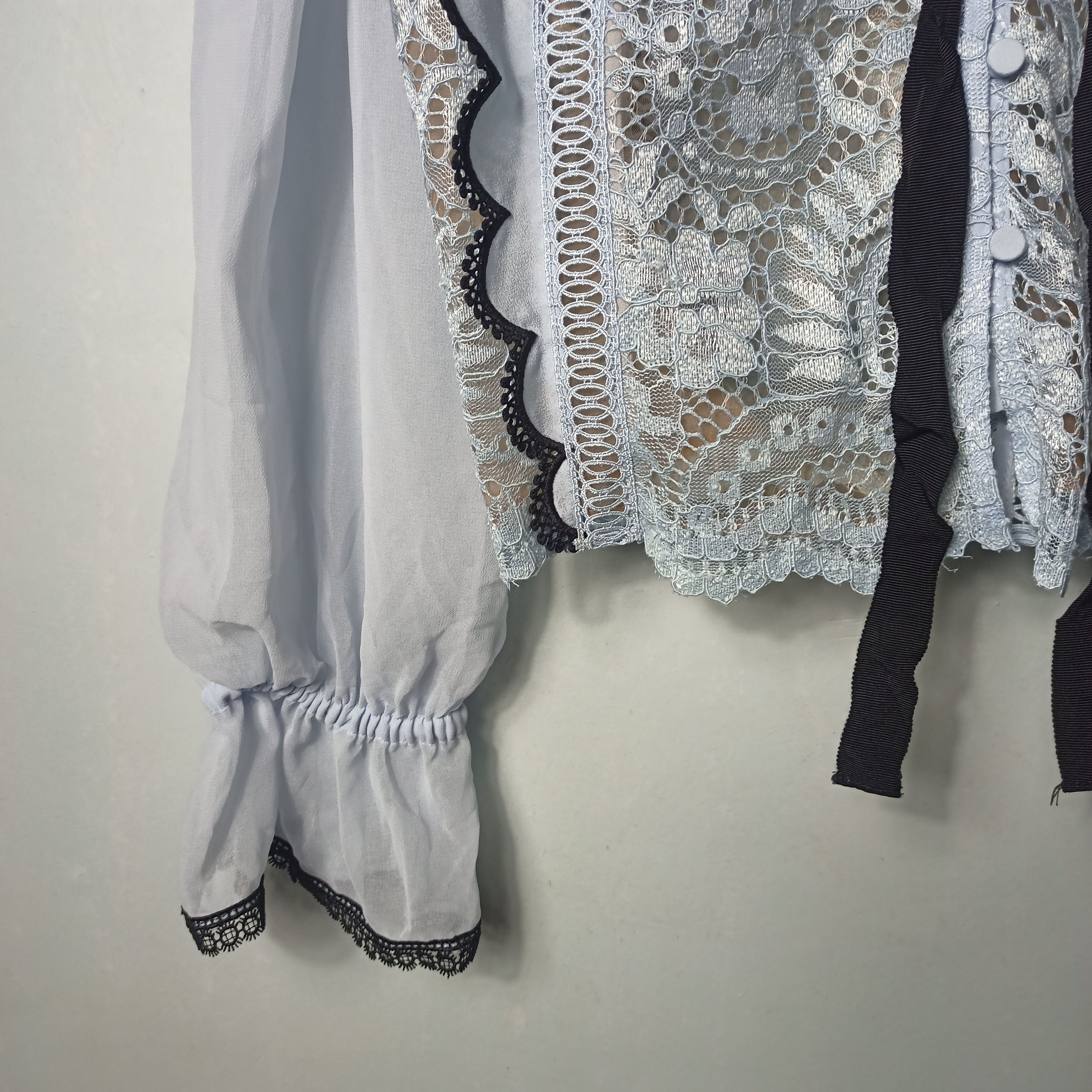 Self-portrait cord lace collar bow