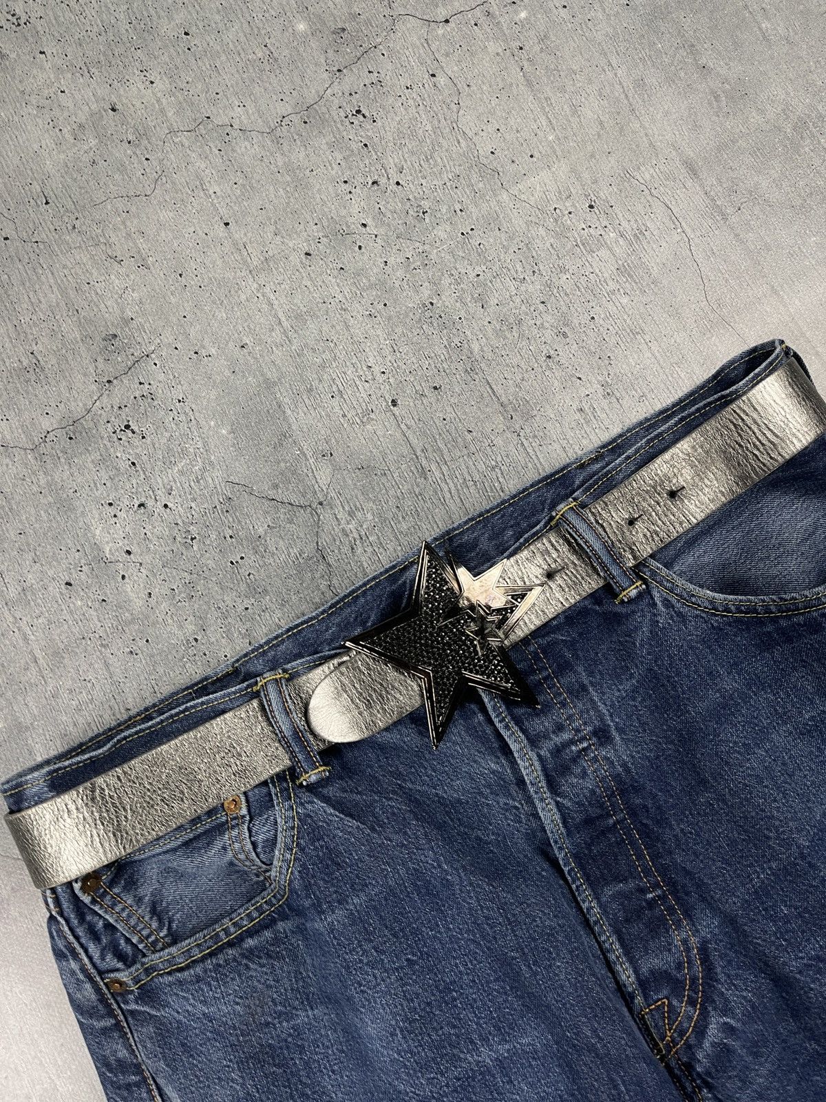 Vintage rocker belt with a large star buckle Size ONE SIZE - 2 Thumbnail