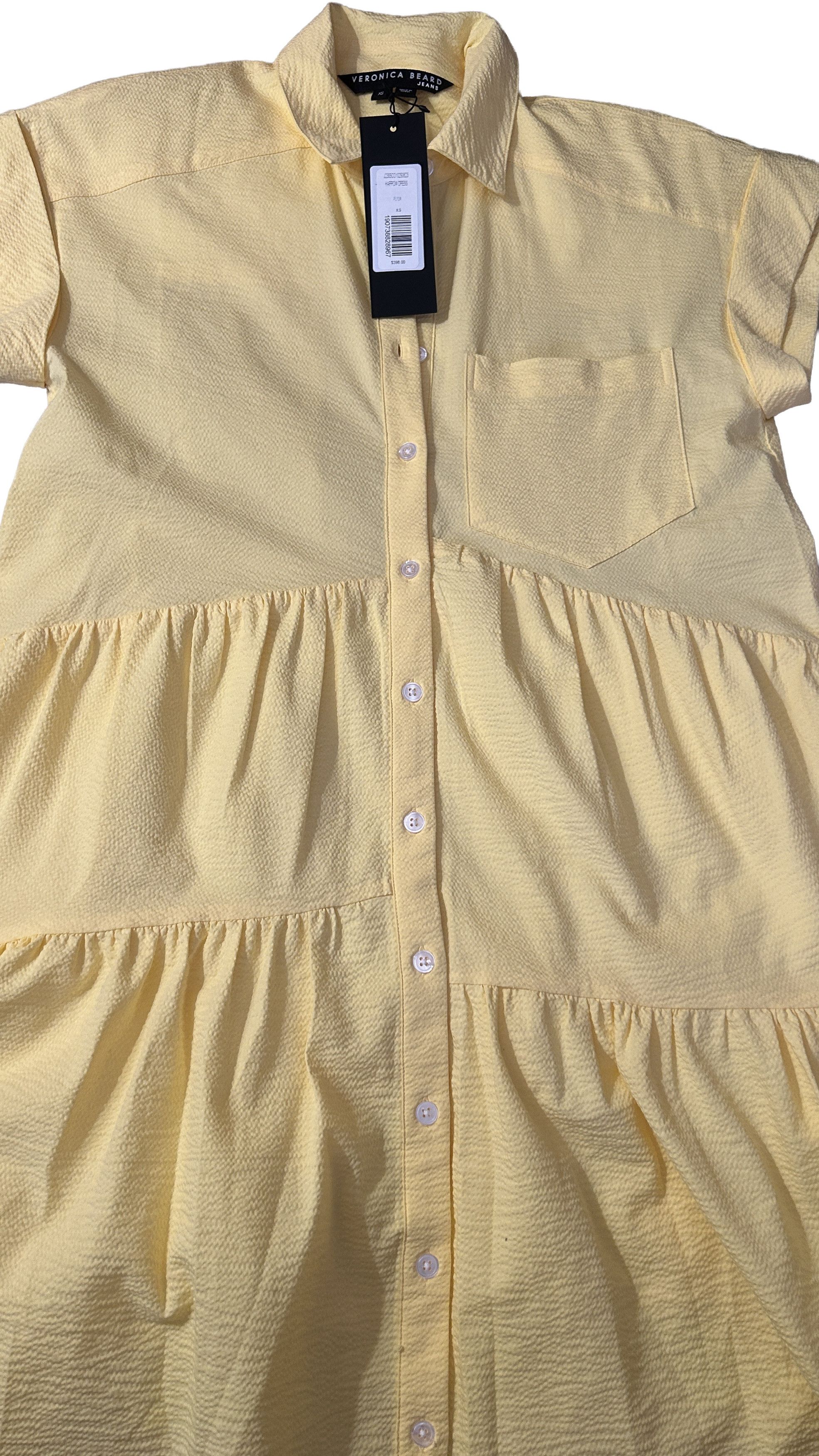 Veronica Beard Yellow Harris Dress Women’s Midi Shirt Dress Belted Cotton Size XS / US 0-2 / IT 36-38 - 6 Thumbnail
