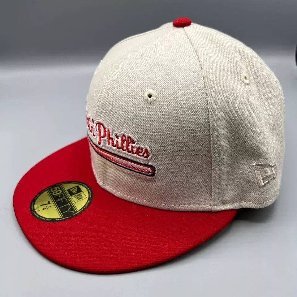 New Era Philadelphia Phillies Hat Men 7 1/4 59Fifty New Era Fitted Size ONE SIZE - 3 Thumbnail