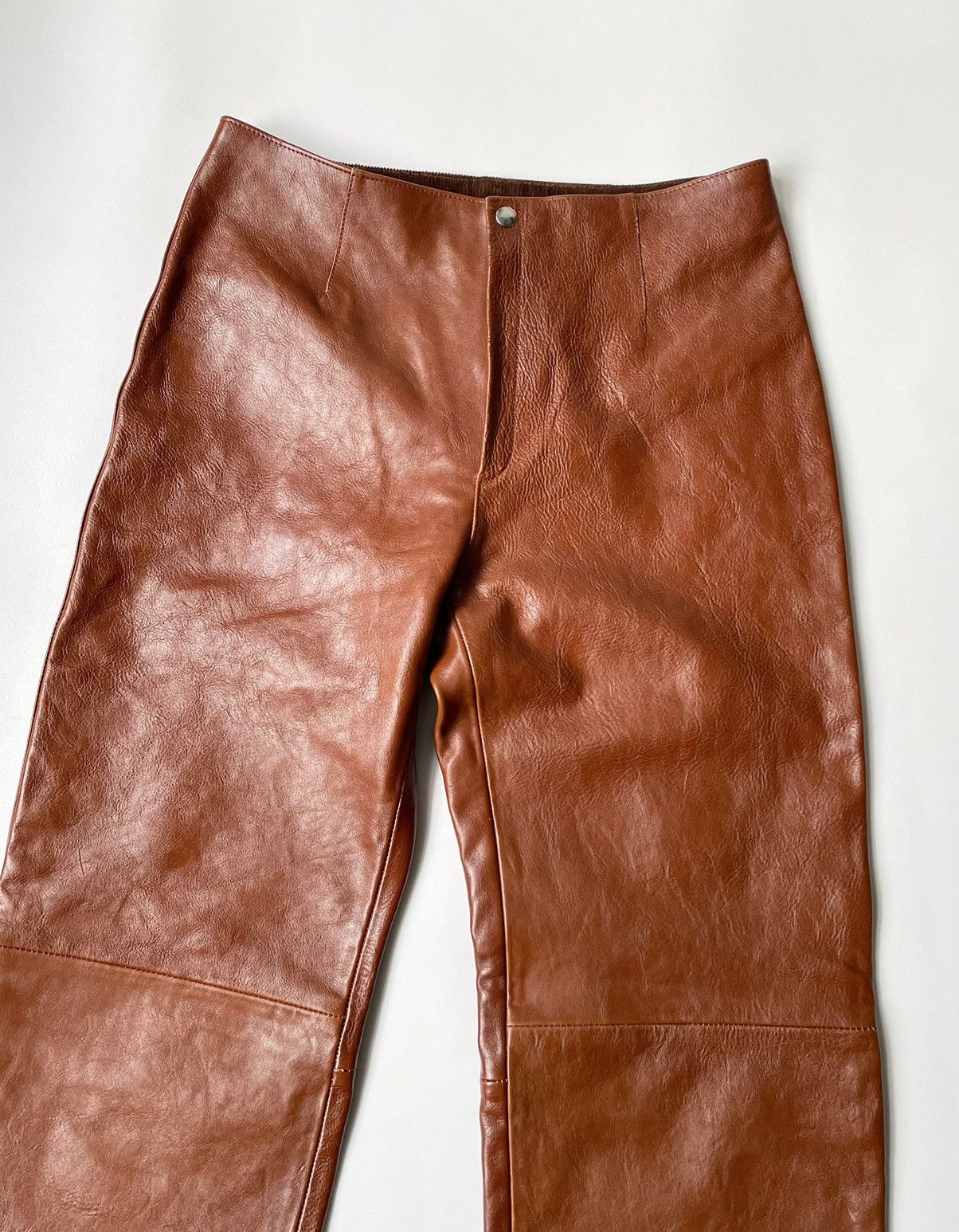 Our Legacy Cognac Leather ‘Biker’ Trousers Size US 30 / EU 46 - 4 Thumbnail