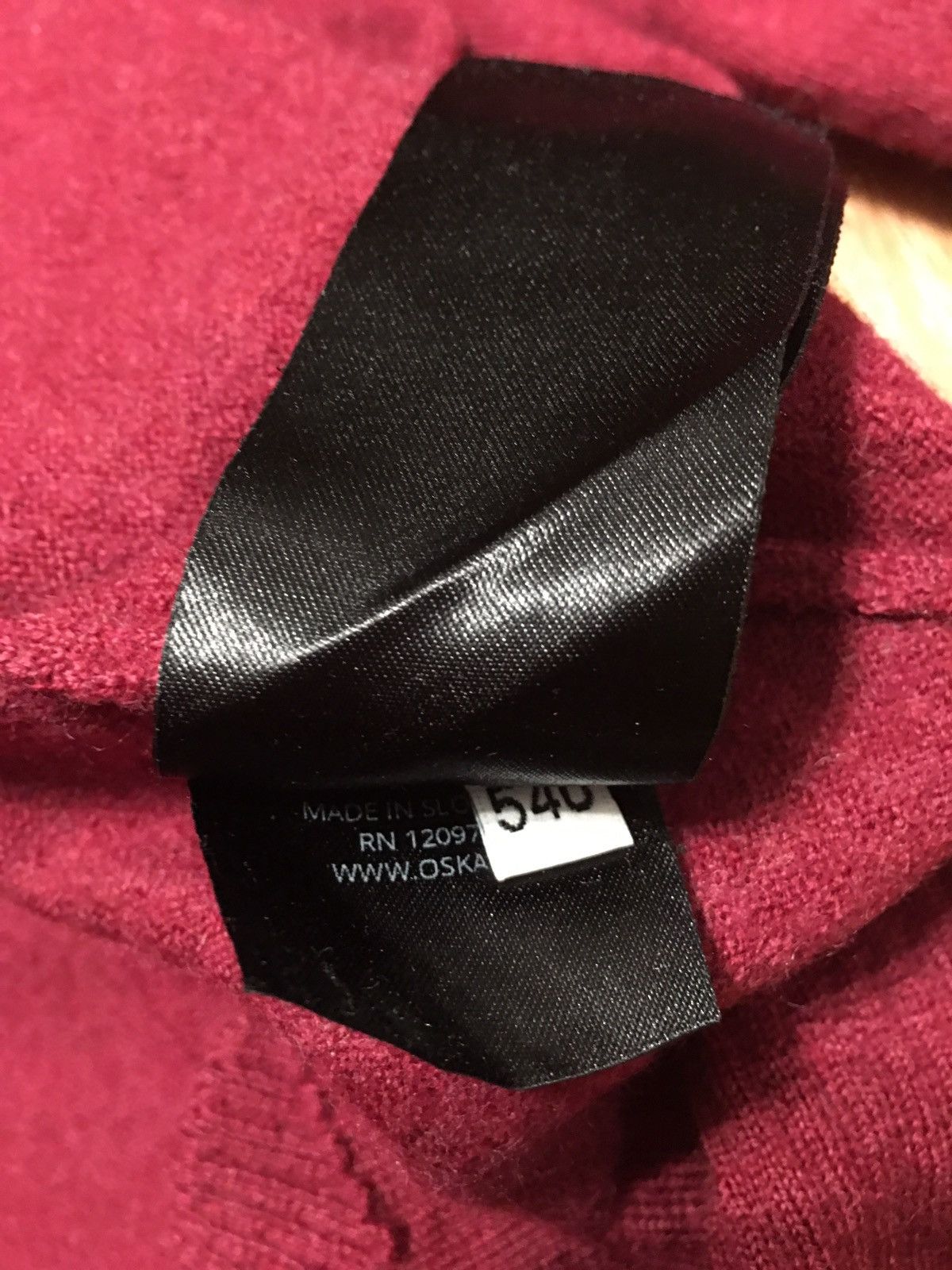 Designer OSKA Virgin Wool Burgundy Knit Sweater Size 4 Size L / US 10 / IT 46 - 13 Thumbnail