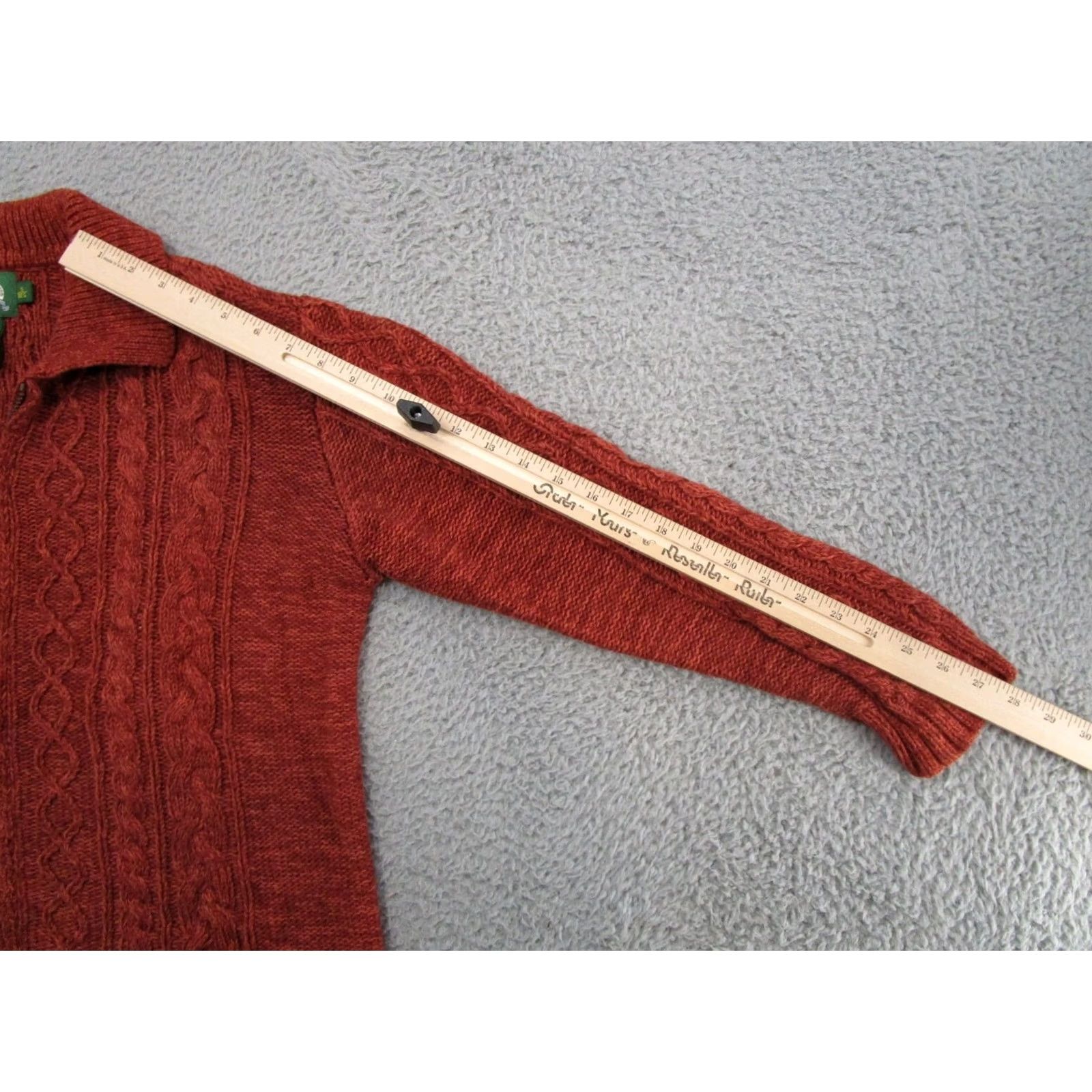 Vintage VINTAGE Cabela's Red Cable-Knit Collared Full Zip Cardigan Sweater Womens Size S Size S / US 4 / IT 40 - 6 Thumbnail