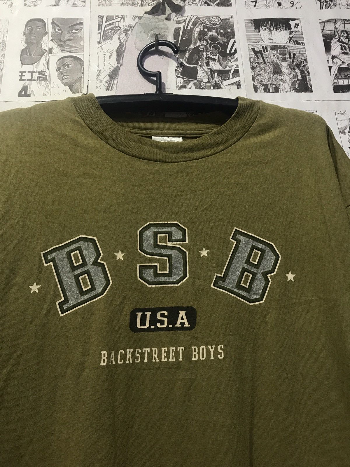 Band Tees × Tultex × Vintage Vintage 90s Backstreet Boy Olive Green T-shirt Size XL Size US XL / EU 56 / 4 - 2 Thumbnail