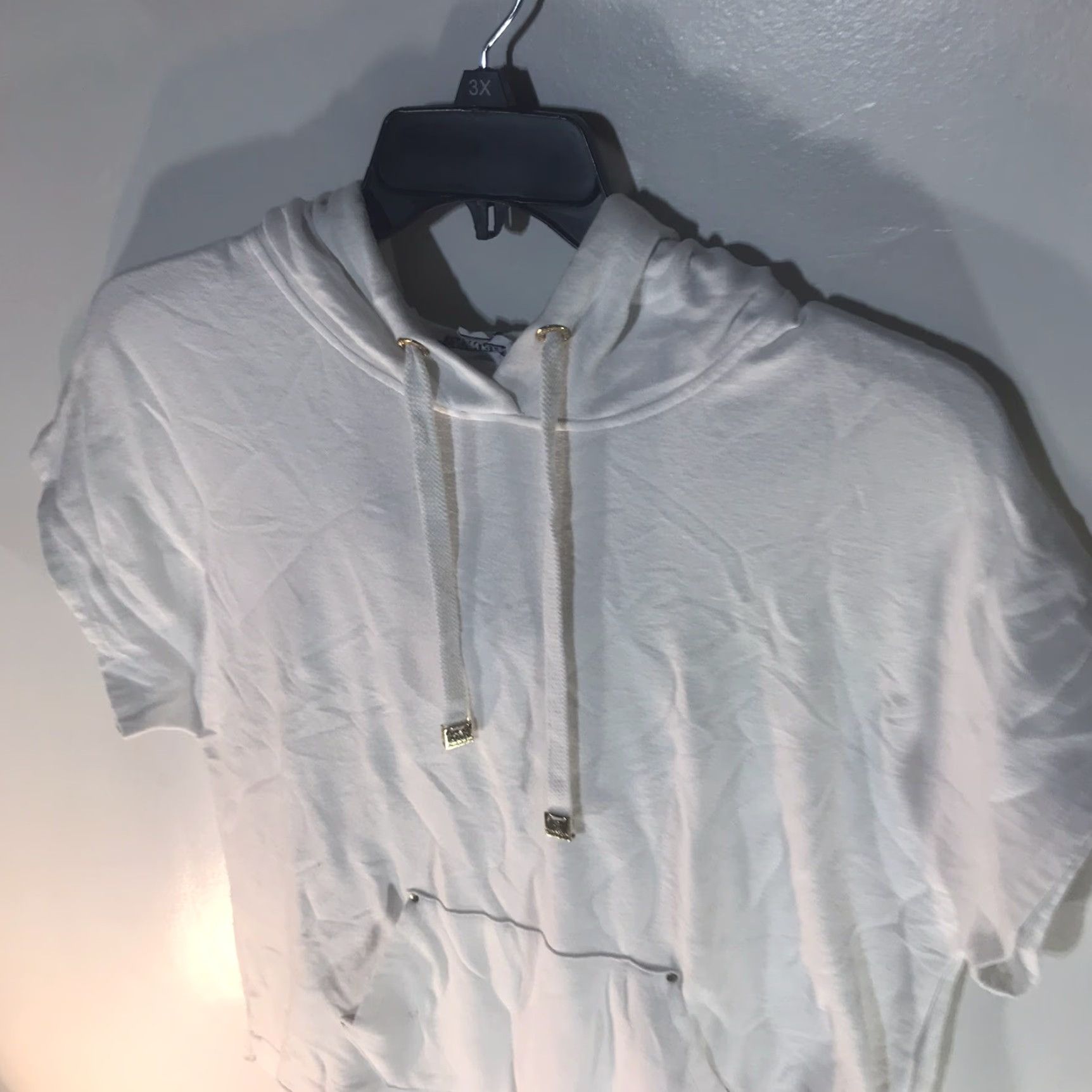 Calvin Klein Calvin Klein White Hoodie Womens Size L Pullover Short Sleeve Activewear Logo Size L / US 10 / IT 46 - 2 Thumbnail