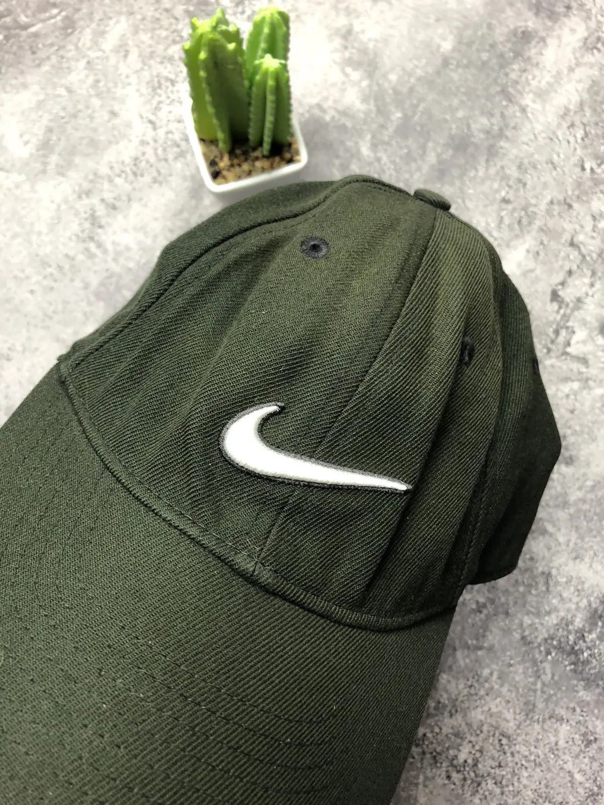 Nike NIKE Big Swoosh Stripped Logo Streetwear Navy Green Cap Size ONE SIZE - 2 Thumbnail