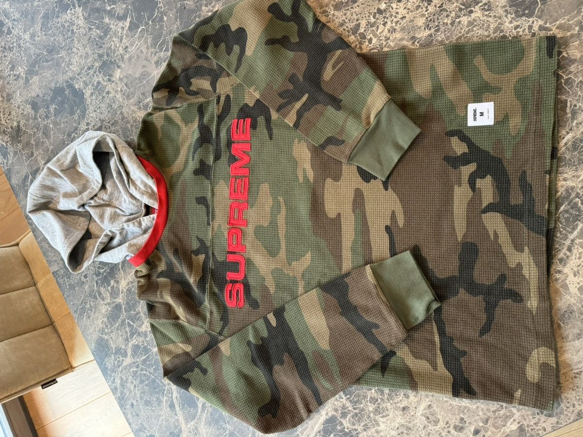 Supreme Hooded Waffle Ringer Woodland Camo Size US M / EU 48-50 / 2 - 5 Thumbnail