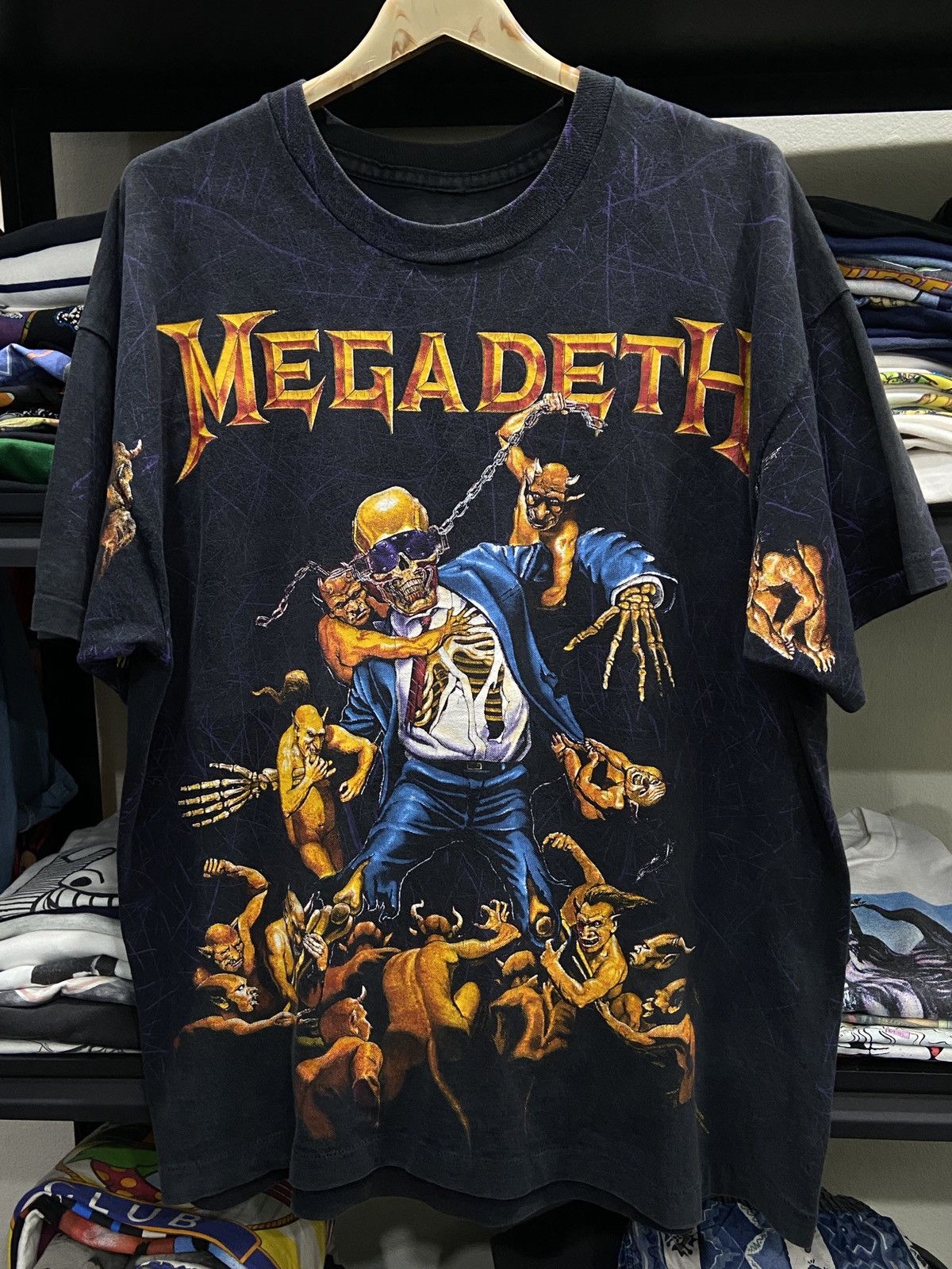 Band Tees Vintage 90s OVP MEGADETH Thrash Metal Metallica TOUR TShirt Size US XL / EU 56 / 4 - 1 Thumbnail
