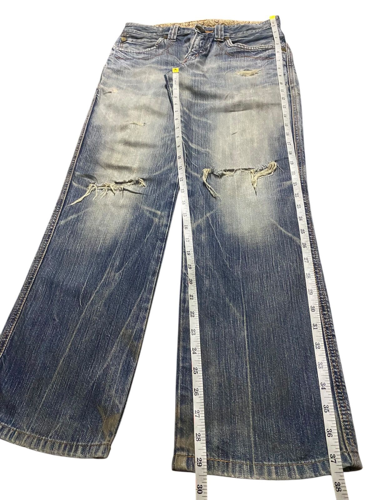 Edwin Vintage Japanese Brand Edwin Bluetrip Distressed Loose Jeans Size US 29 - 19 Thumbnail