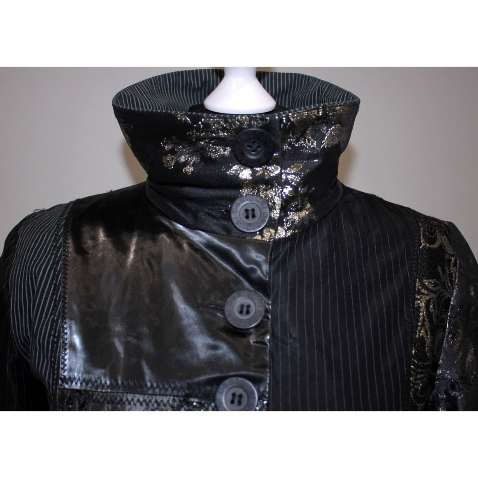 Desigual Desigual Coat Womens Size 38 Black Jacket Cardigan Coat Size XS / US 0-2 / IT 36-38 - 3 Thumbnail