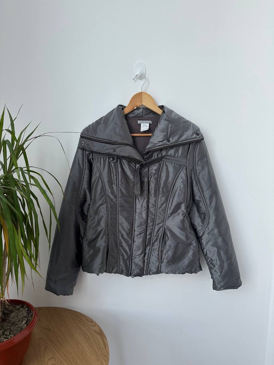 Sarah Pacini × Vintage Vintage Sarah Pacini Nylon Gray Womens Jacket Size S / US 4 / IT 40 - 2 Thumbnail