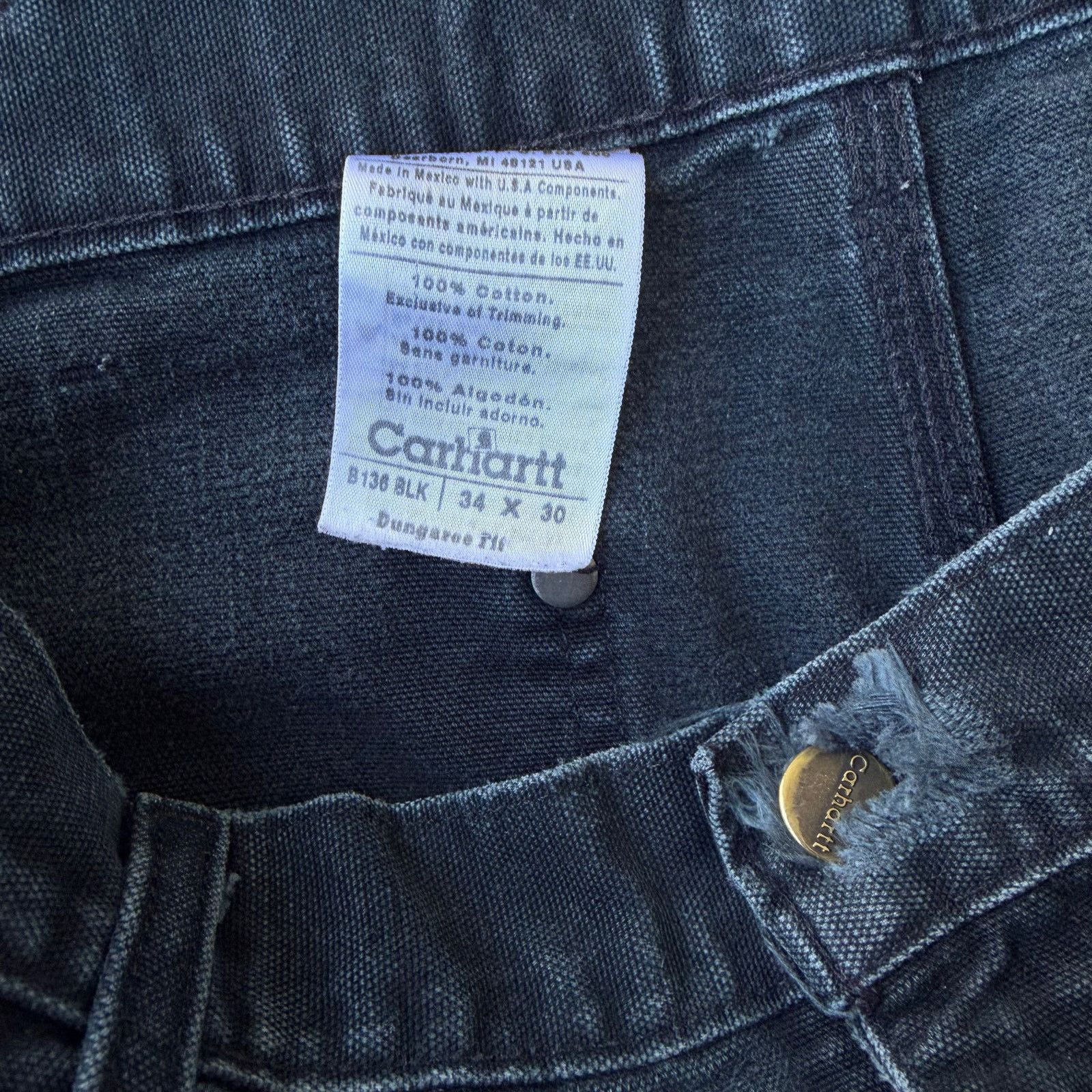 Carhartt × Vintage Vintage Y2K Carhartt black double knee work carpenter pants Size US 35 - 4 Thumbnail