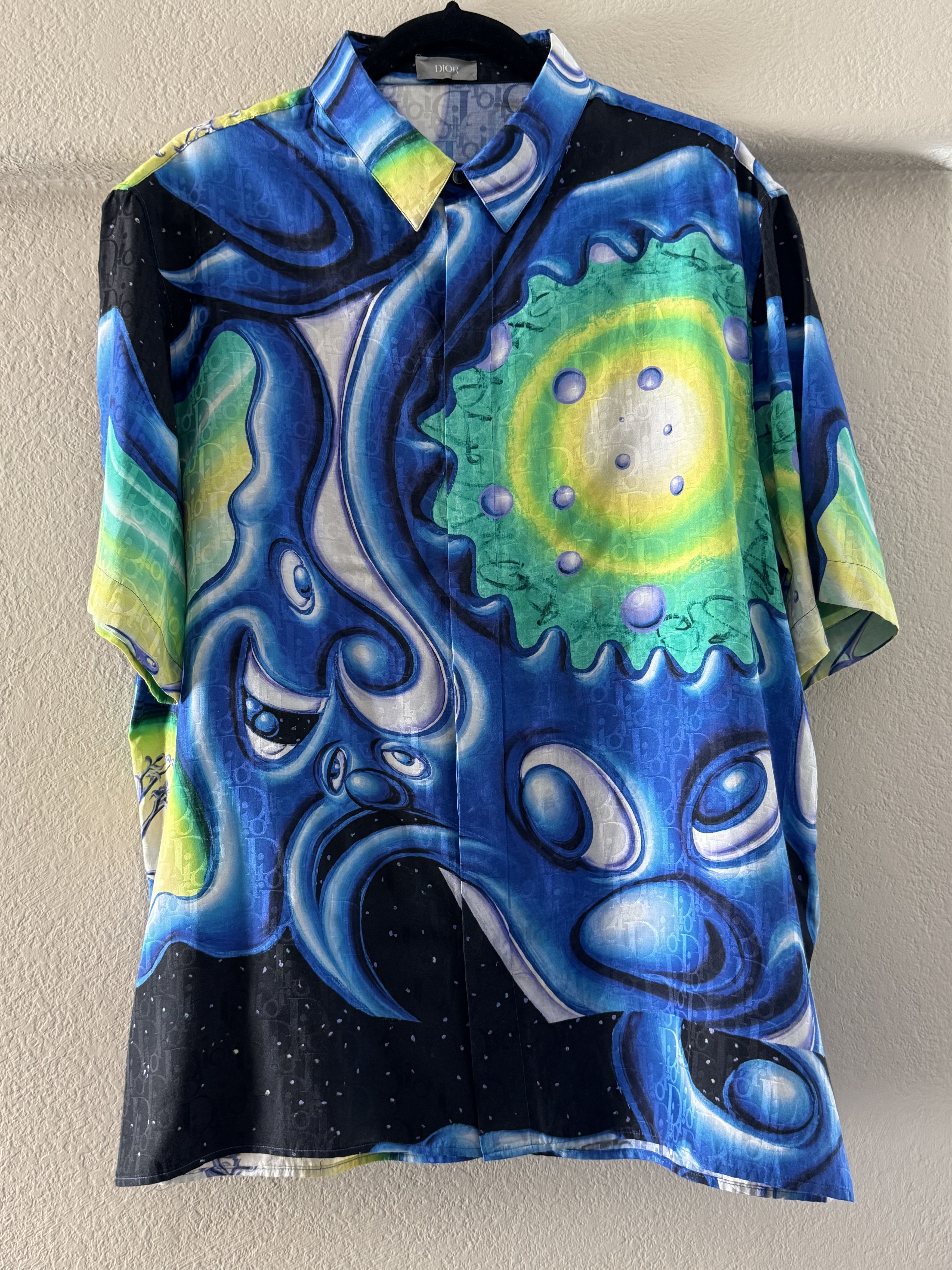 Dior Dior Kenny Scharf Oblique Logo Silk Shirt Size US XS / EU 42 / 0 - 1 Thumbnail