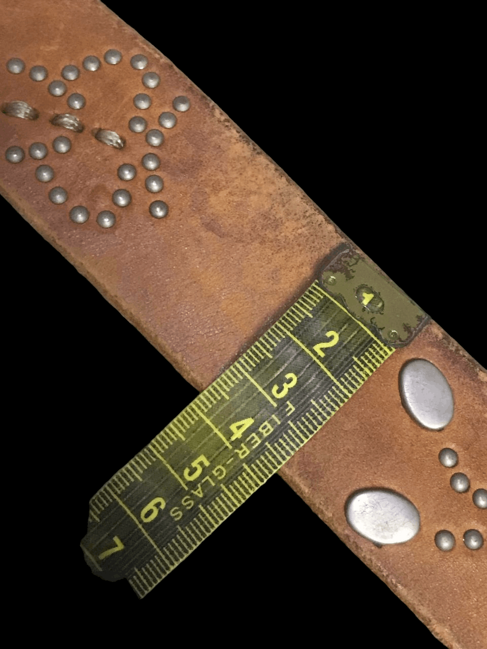 Genuine Leather Full Leather Studded Belt Size ONE SIZE - 4 Thumbnail