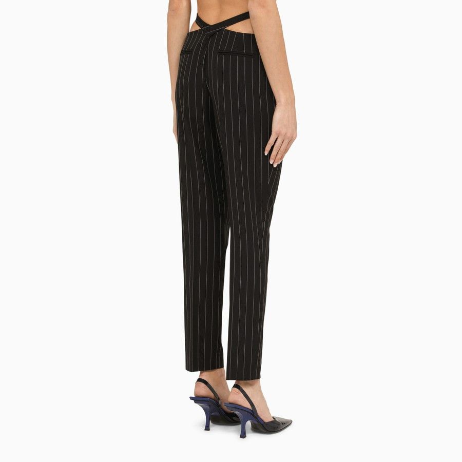 The Attico o1d2blof1024 Pinstripe Regular Trouser in Blue Size 27" / US 4 / IT 40 - 4 Thumbnail