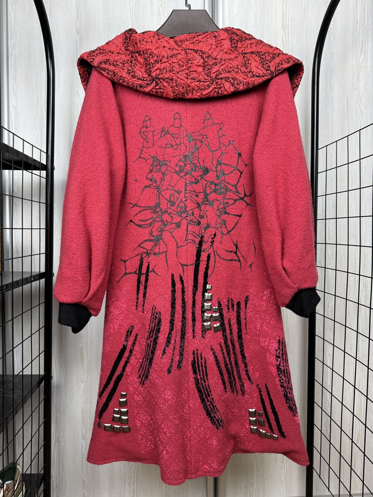 If Six Was Nine Save the Queen red pure cashmere avant garde vintage coat Size M / US 6-8 / IT 42-44 - 9 Thumbnail