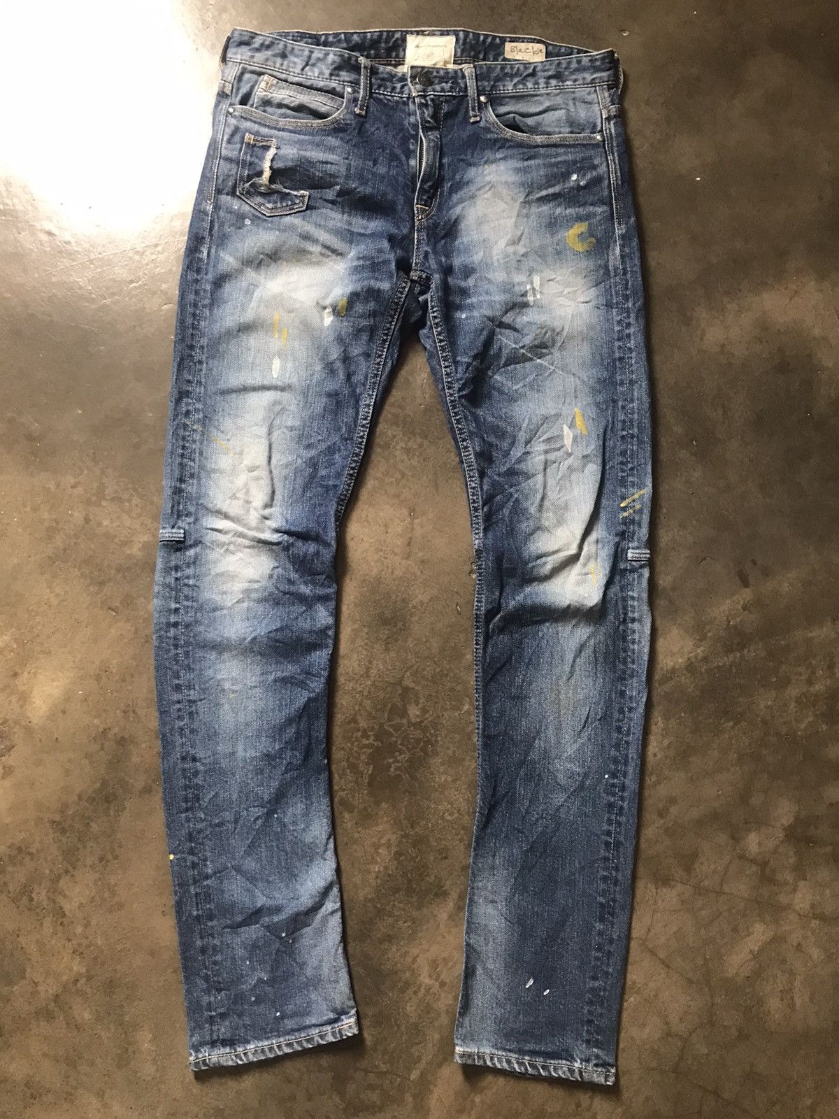 Jimmy Taverniti × Taverniti × Vintage Jimmy Taverniti - Blackie Fade Washed Splattered Paint Jeans Size US 30 / EU 46 - 2 Thumbnail