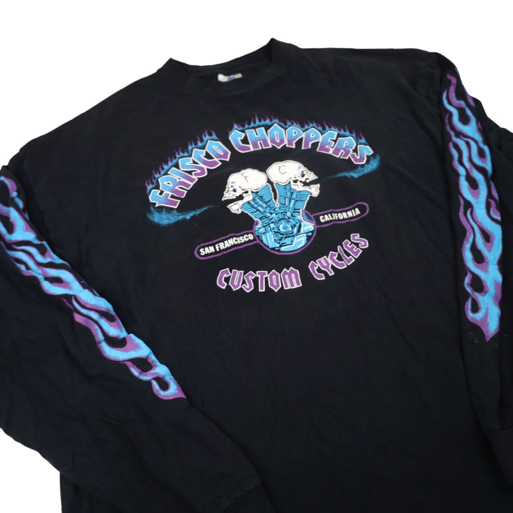 Vintage VINTAGE Frisco Choppers Custom Cycles Mens T Shirt Black XXL Graphic Unisex? No - Men's. Size US XXL / EU 58 / 5 - 6 Thumbnail
