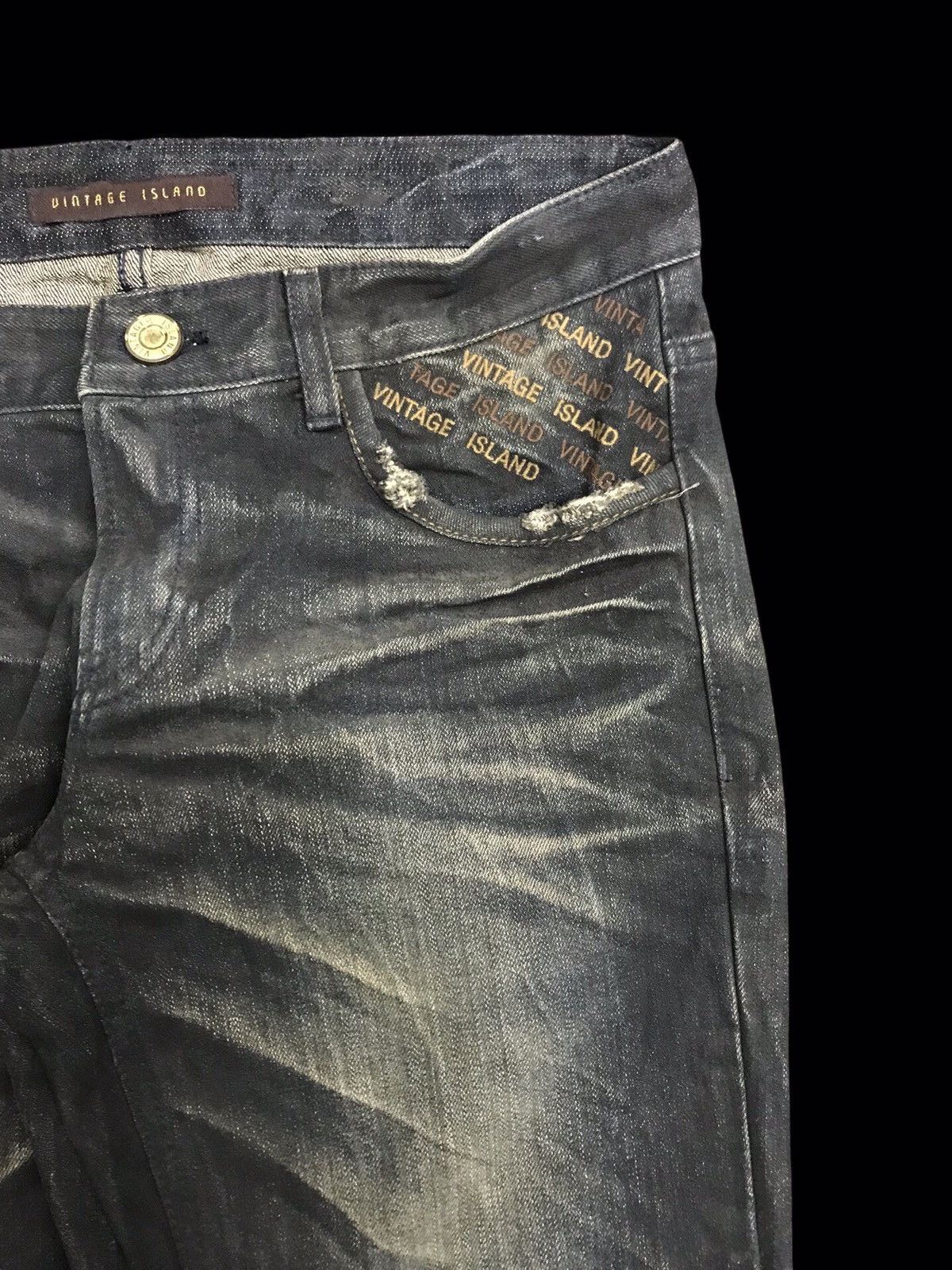 Seditionaries 💥SICK💥VINTAGE ISLAND CRAZY FADES STURDY LOW RISE DENIM F407 Size US 32 / EU 48 - 4 Thumbnail