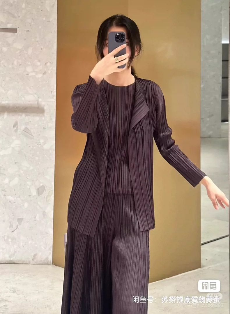Issey Miyake Issey Miyake size:3 Coffee-colored pleated cotton soft car Size S / US 4 / IT 40 - 8 Thumbnail