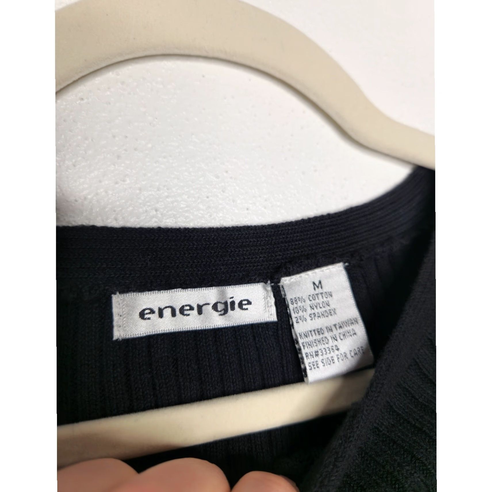 Energie VINTAGE Energie T-Shirt Women M Black Fairy Whimsy Goth Emo Y2K Ribbed Long Sleeve NWT Size M / US 6-8 / IT 42-44 - 4 Thumbnail