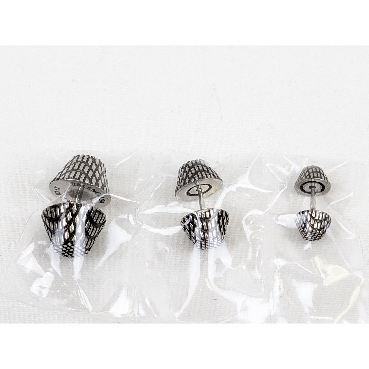 Balenciaga o1rshd1 Size:OS / Cagole Set Earring Brass in Antique Silver Size ONE SIZE - 5 Thumbnail