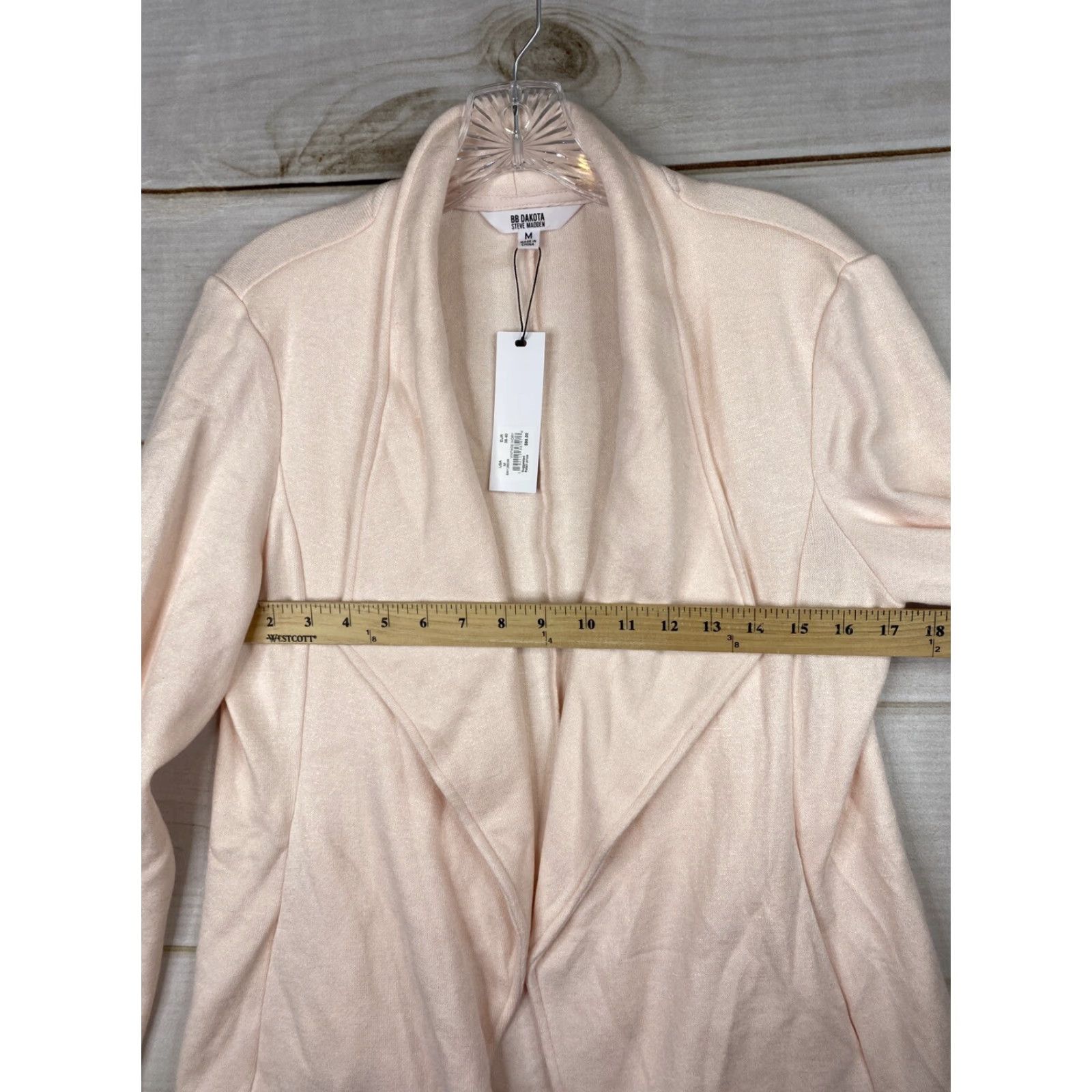 BB Dakota BB Dakota Cardigan Womens M Pink Open Front Knit Wool Blend NWT Size M / US 6-8 / IT 42-44 - 6 Thumbnail