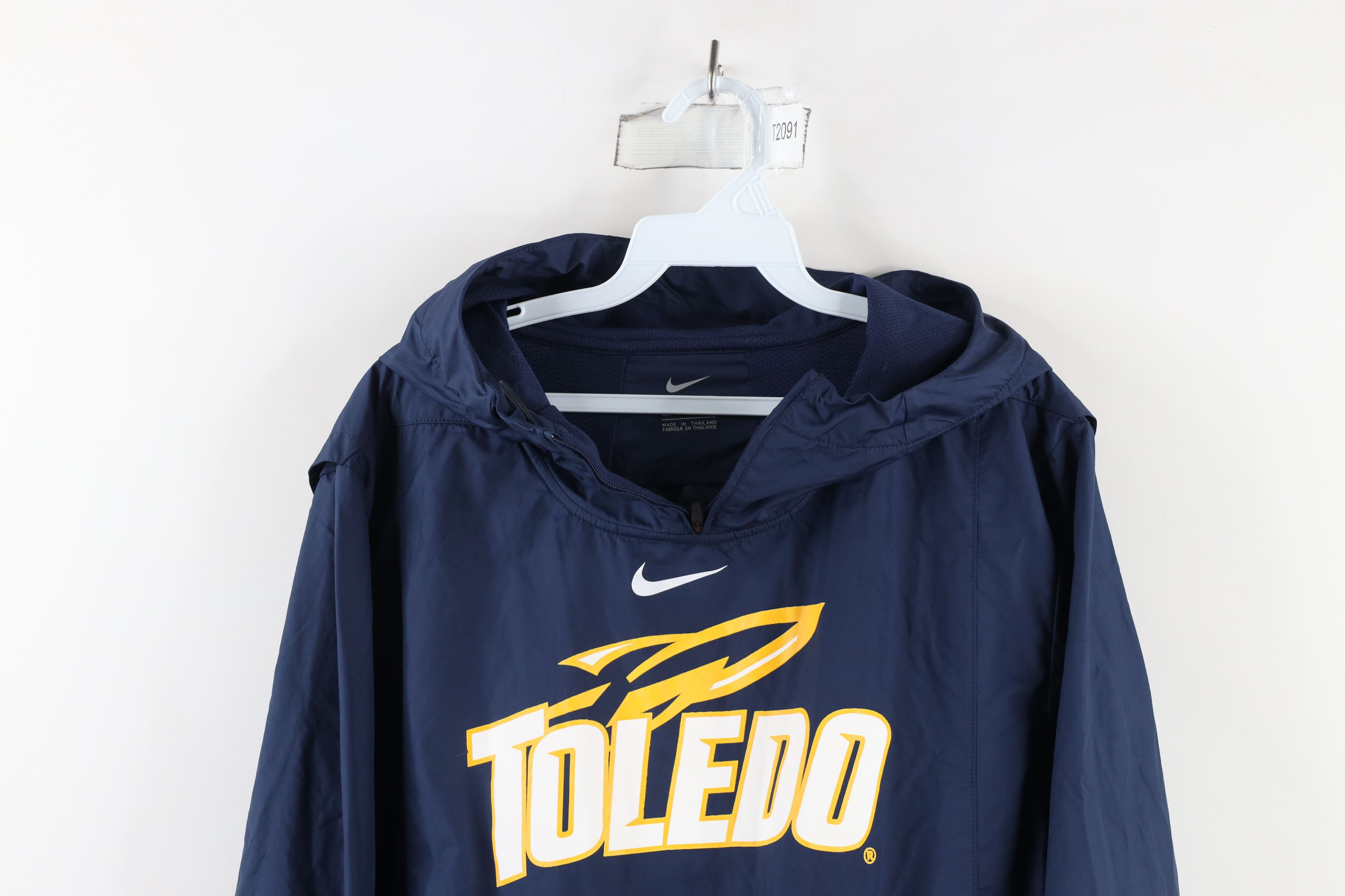 Nike × Vintage Nike Issued University of Toledo Soccer Hooded Jacket Blue Size US M / EU 48-50 / 2 - 2 Thumbnail