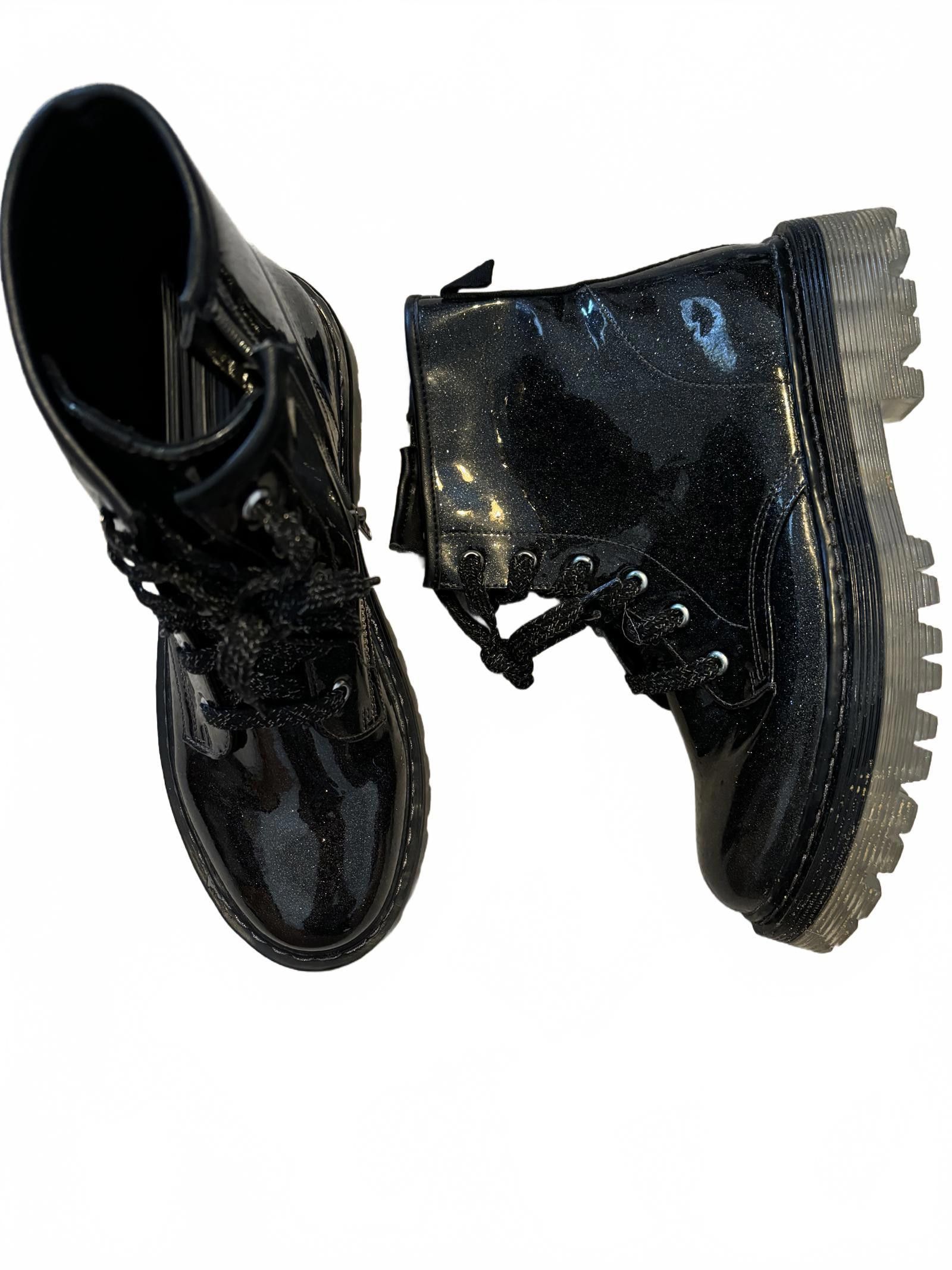 Steve Madden NWOT Steve Madden Black Glitter Chunky Combat Boots 5 Size US 5 / IT 35 - 1 Thumbnail